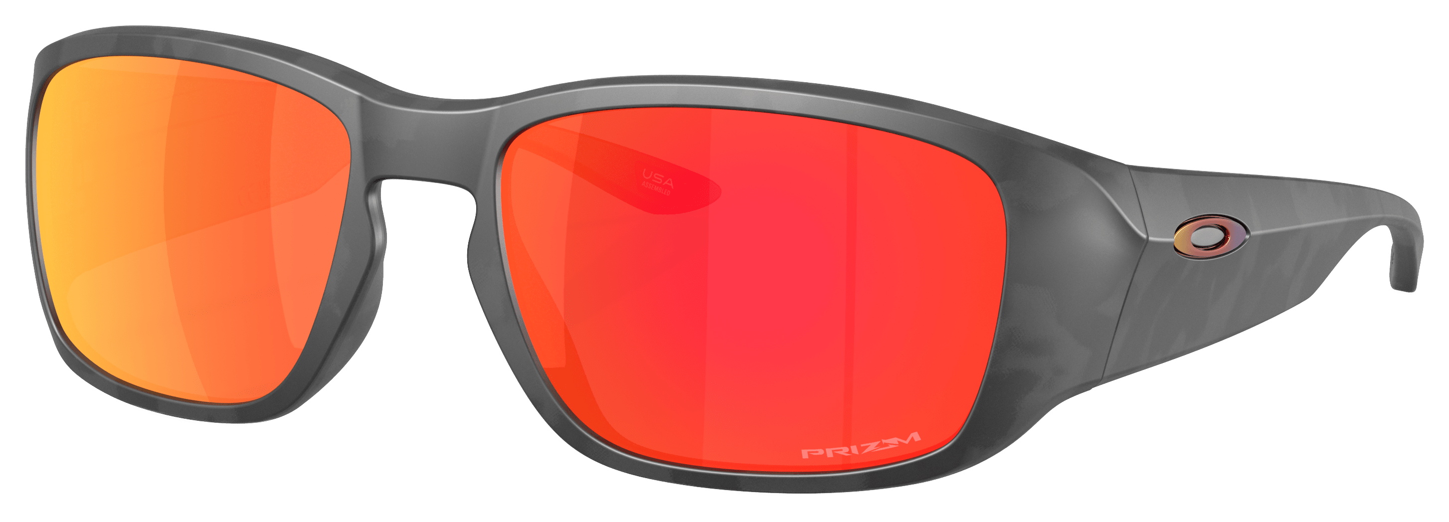 Image of Oakley Tourniquet OO9521 Prizm Bronze Mirror Sunglasses - Matte Black Camo/Prizm Ruby Mirror - Medium