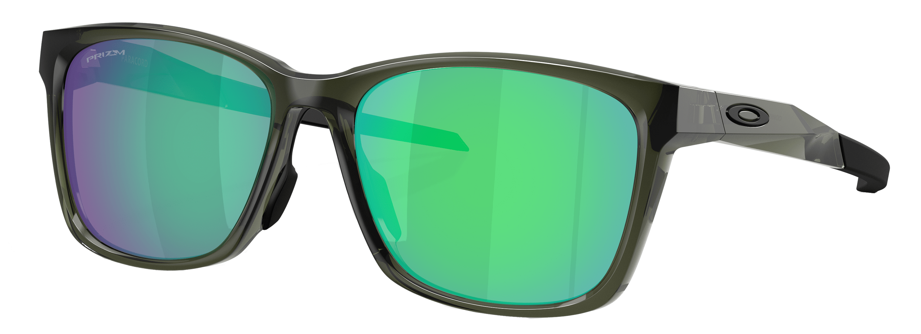 Image of Oakley Paracord Low Bridge Fit OO9506D Prizm Grey Mirror Sunglasses - Olive Ink/Prizm Jade Mirror - X-Large