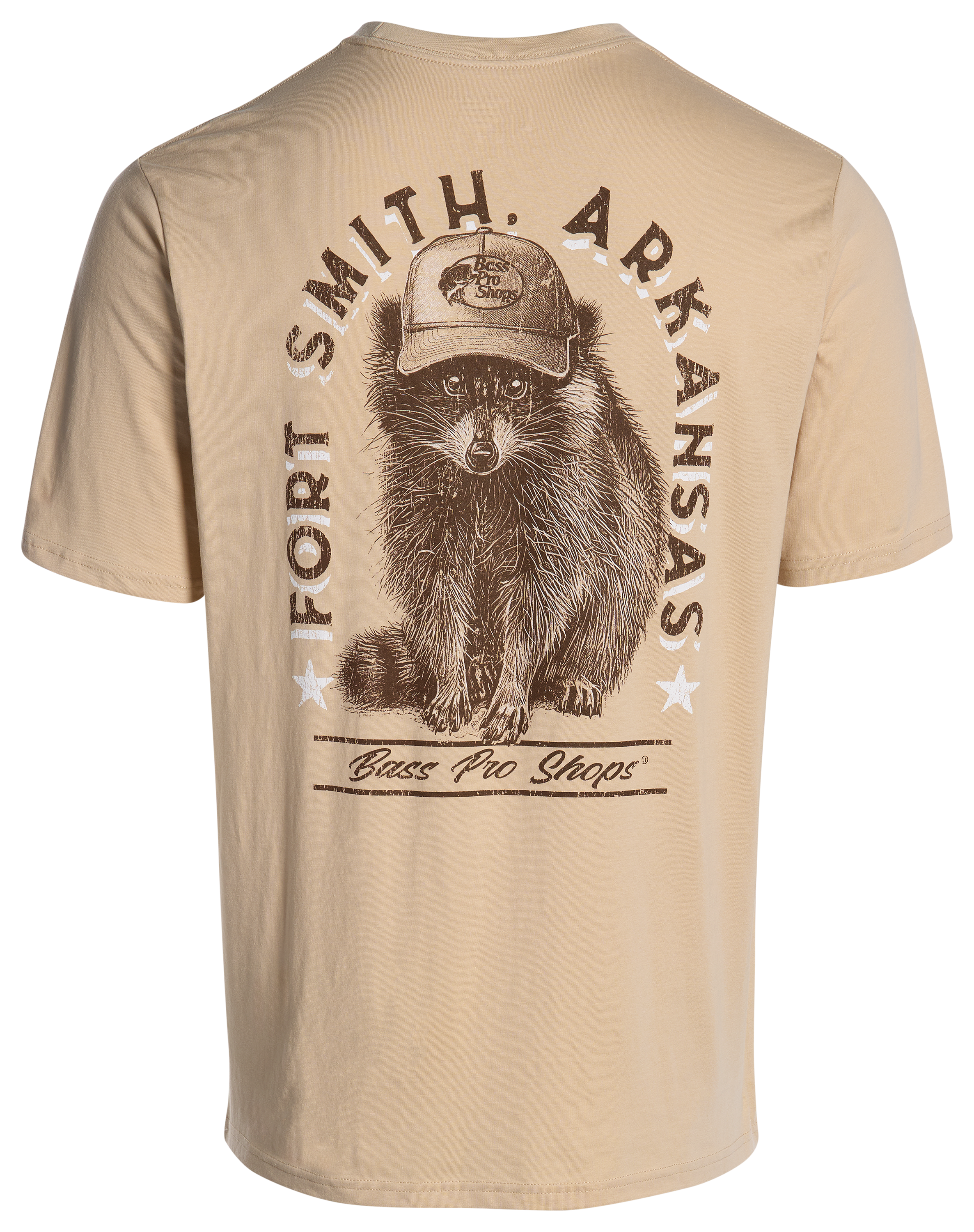 Image of Bass Pro Shops Fort Smith AR Raccoon Short-Sleeve T-Shirt - Sand