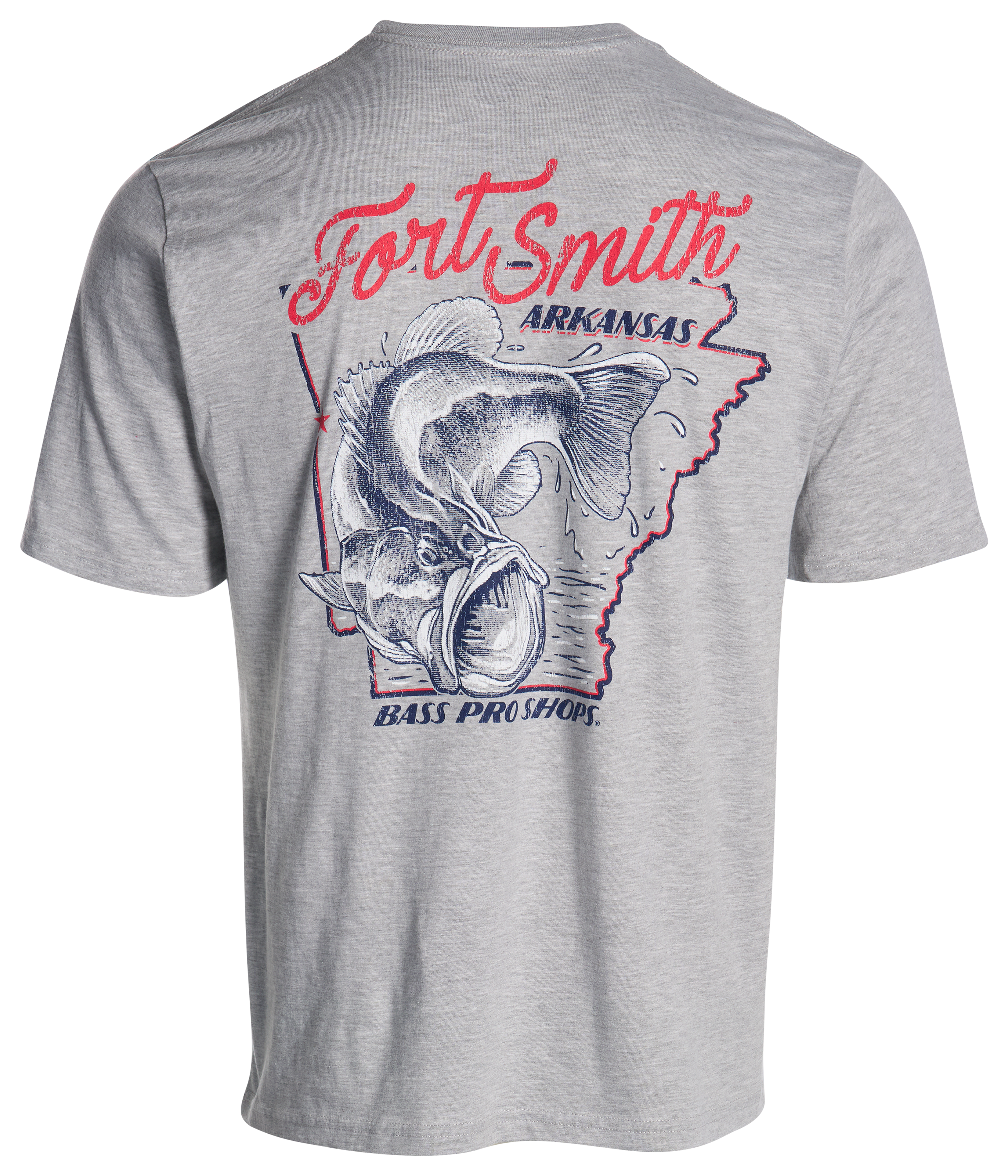 Image of Bass Pro Shops Fort Smith AR Fish Short-Sleeve T-Shirt - Heather Gray