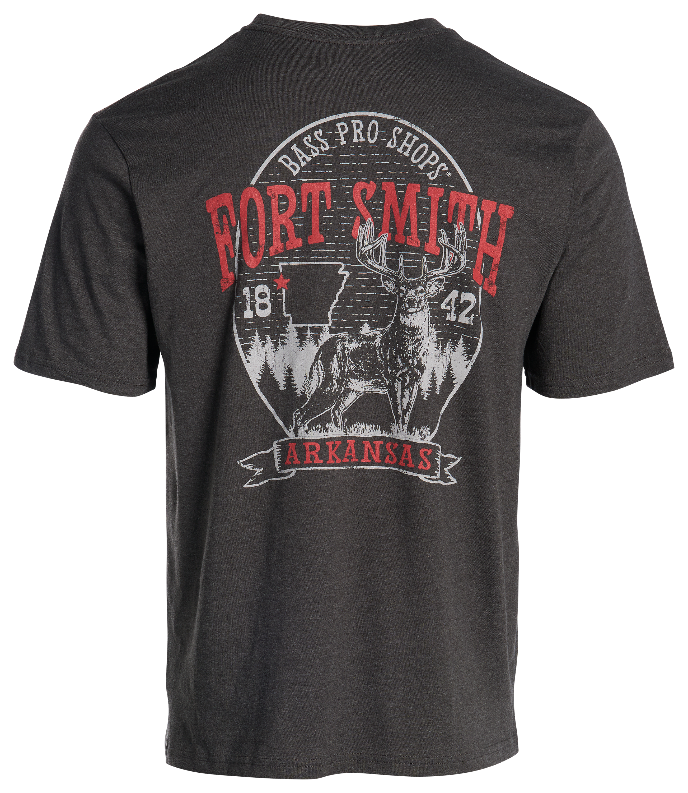Image of Bass Pro Shops Fort Smith AR Deer Short-Sleeve T-Shirt - Charcoal Heather