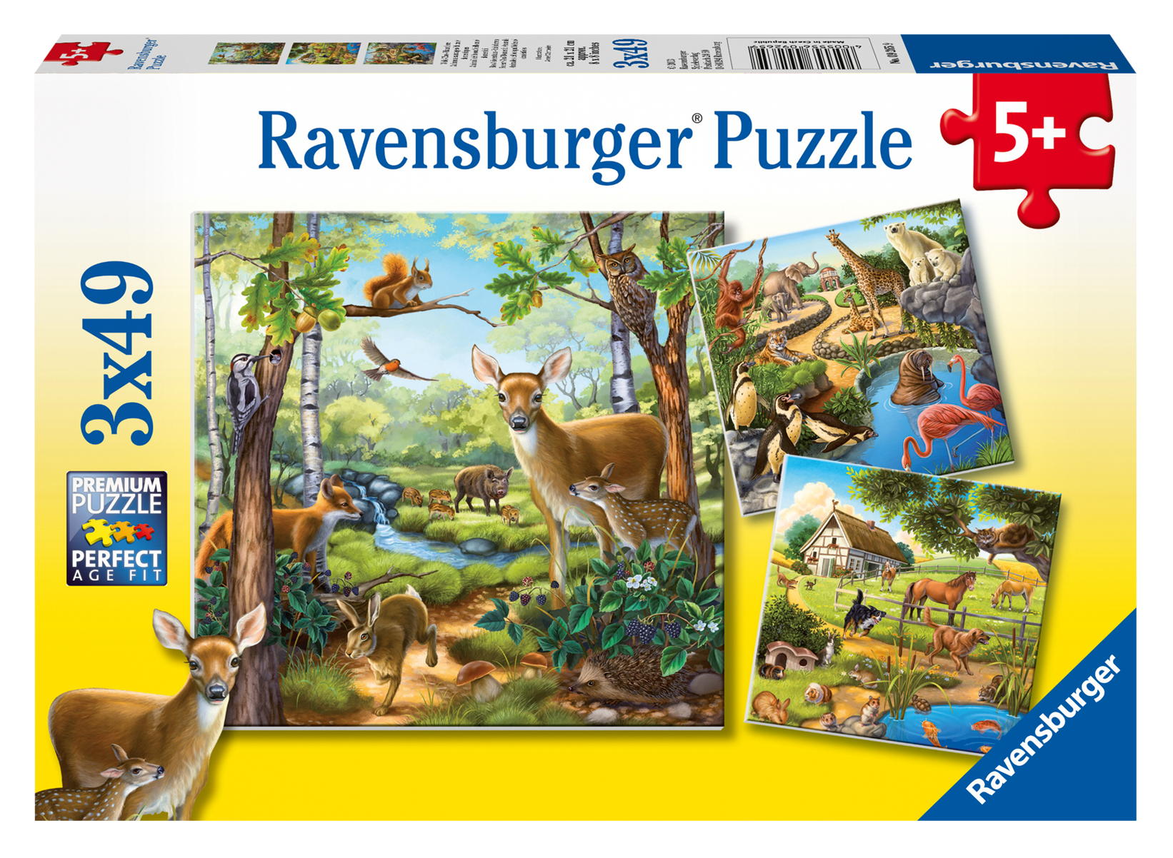 Image of Ravensburger Animals 3-Pack of Puzzles