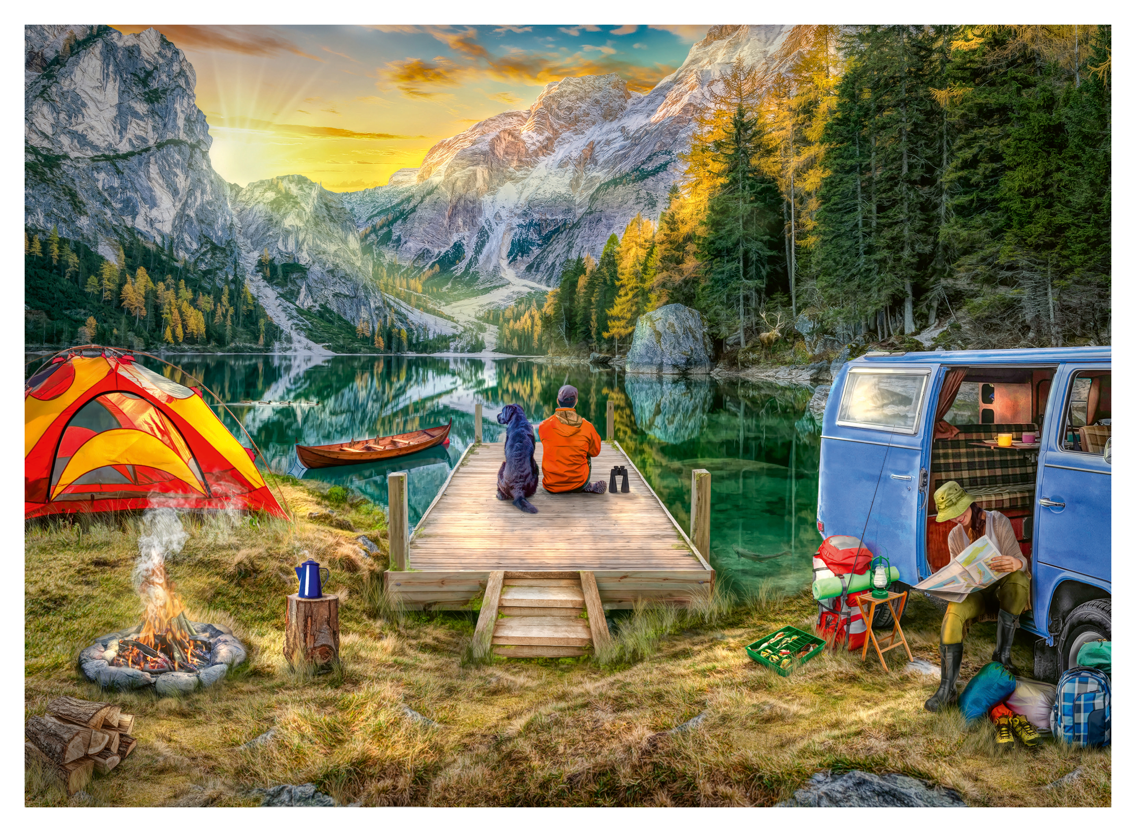 Image of Ravensburger Calm Campsite 1,000-Piece Jigsaw Puzzle