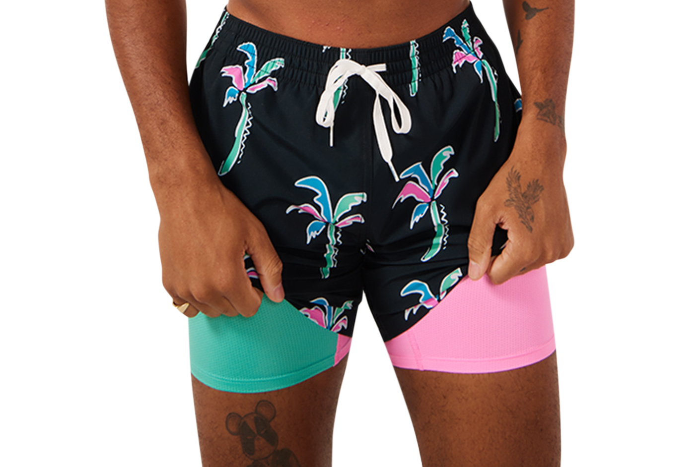 Image of Chubbies Havana Nights Classic Lined Swim Trunks - Black