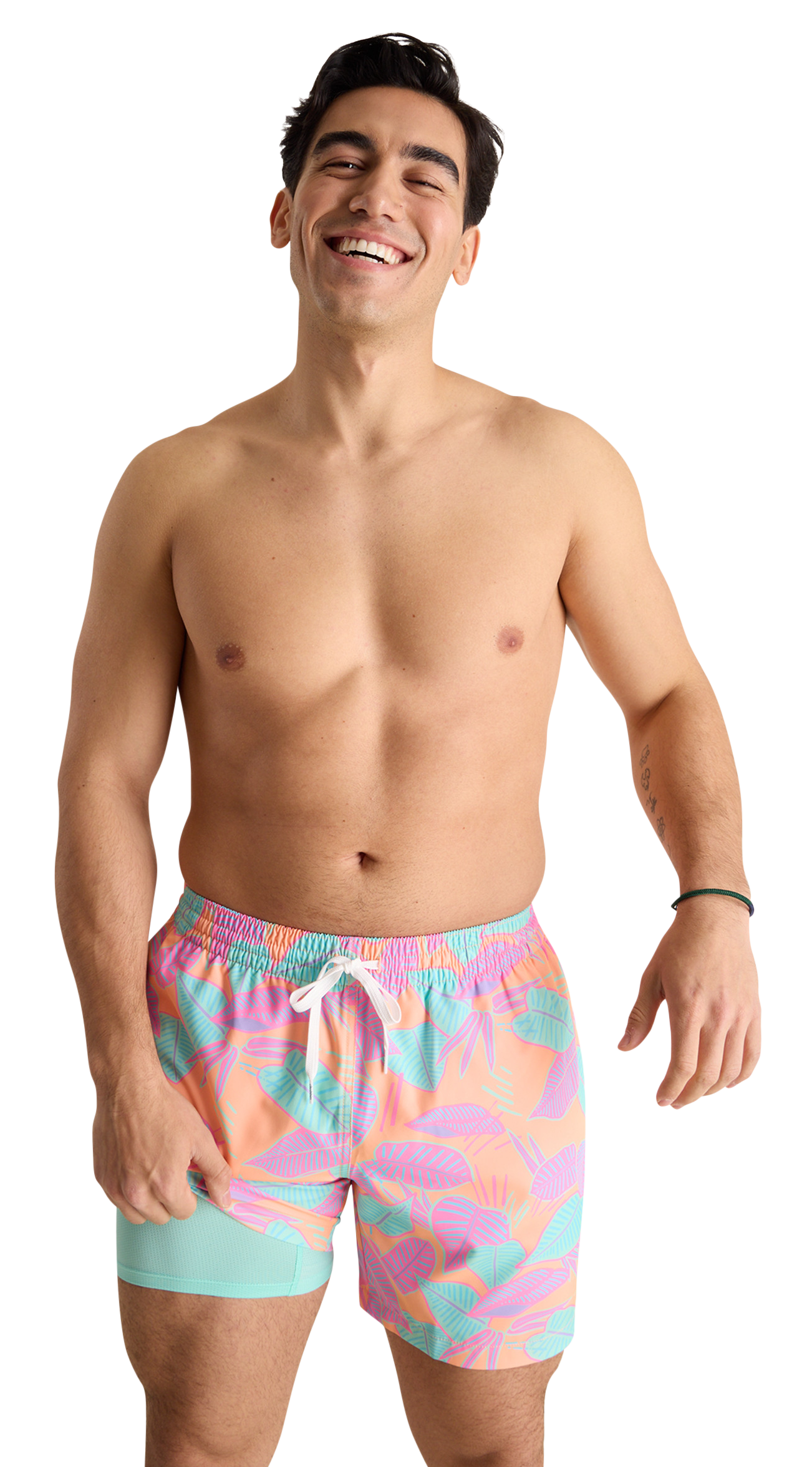 Image of Chubbies Posh Palms Classic Lined Swim Trunks - Bright Orange