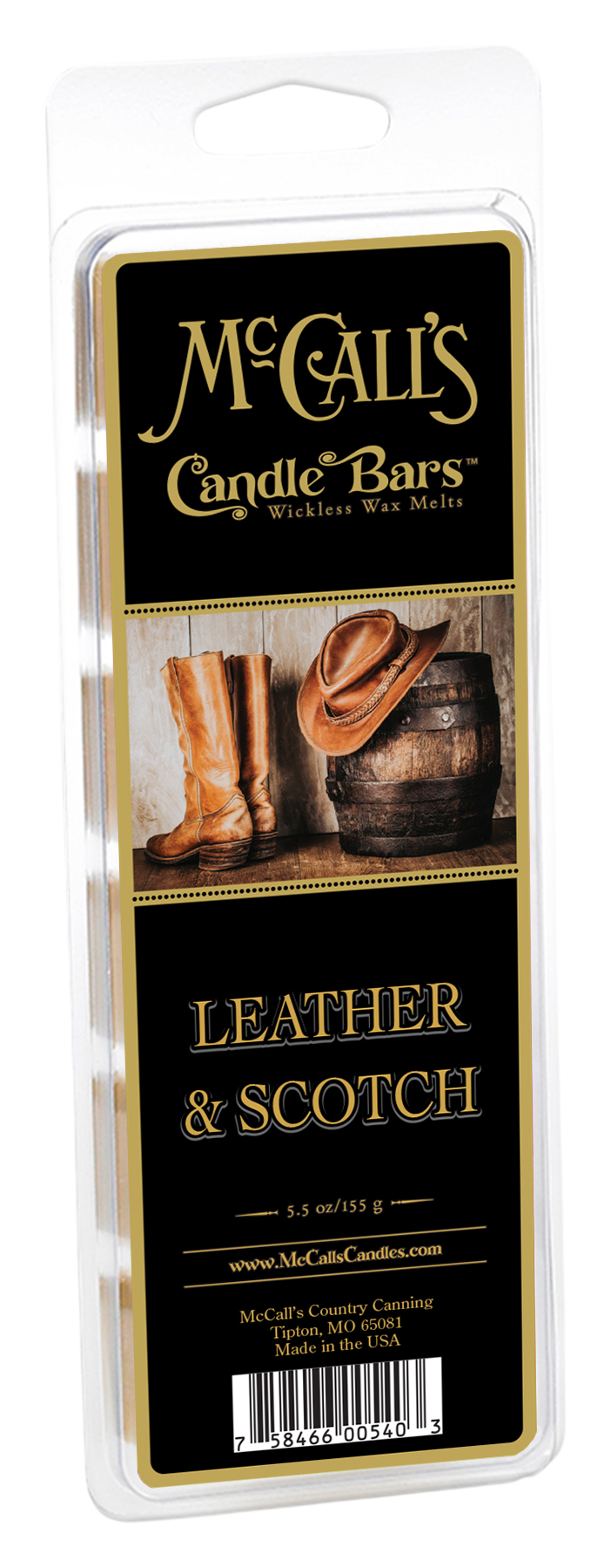 Image of McCall's Candle Bars Scented Wax Melts - Leather & Scotch