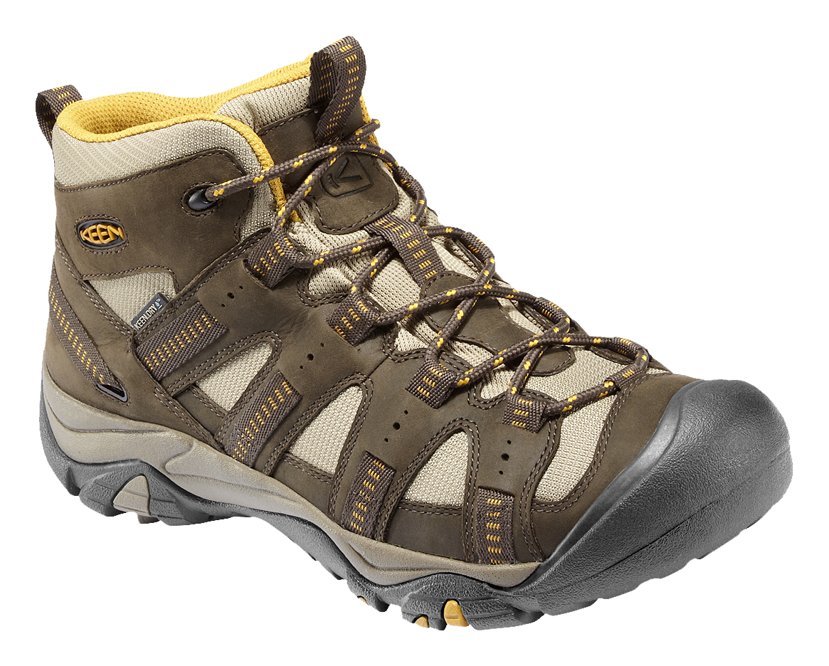 Image of KEEN Siskiyou Waterproof Mid Hiking Boots for Men - Black Olive - 10M