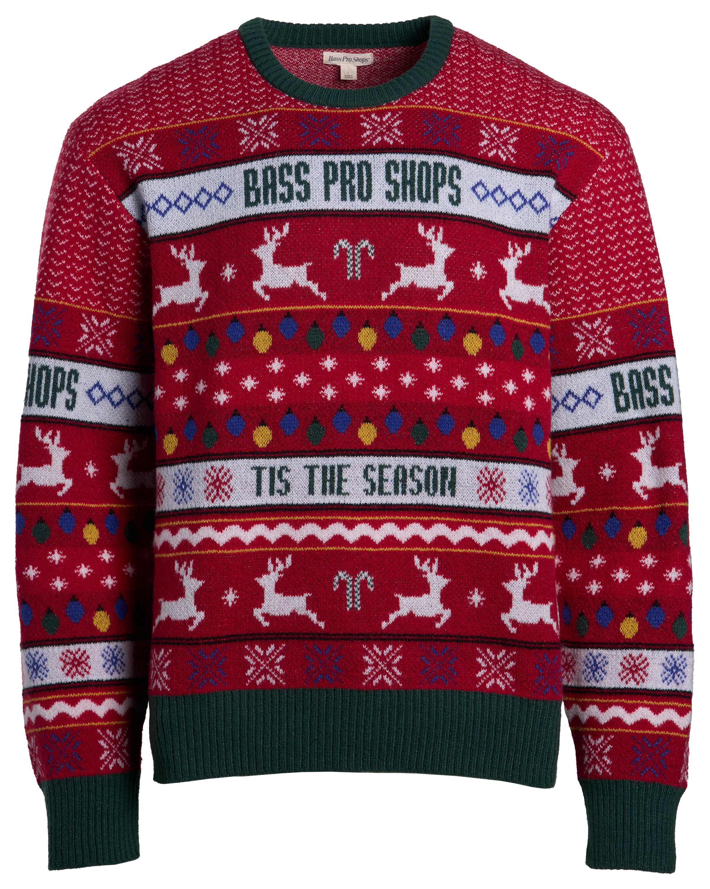 Bass Pro Shops Crew-Neck Ugly Holiday Sweater - Red