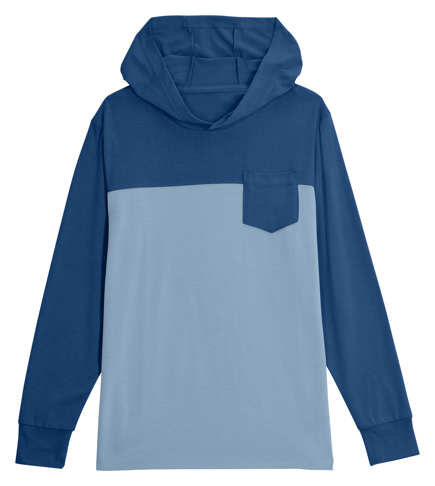 Image of Free Fly Colorblock Bamboo Shade Hoodie for Kids - True Navy/Fog