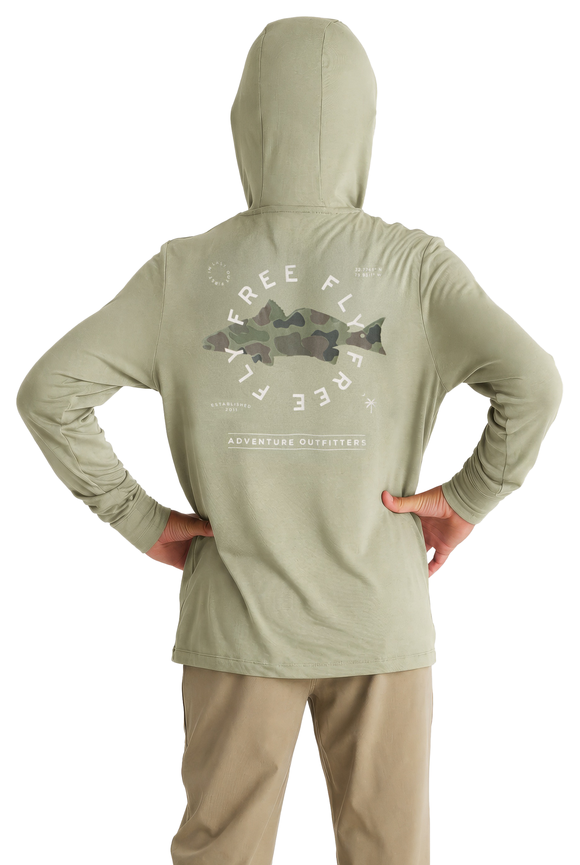 Image of Free Fly Bamboo Shade Graphic Hoodie for Kids - Target Species Tea