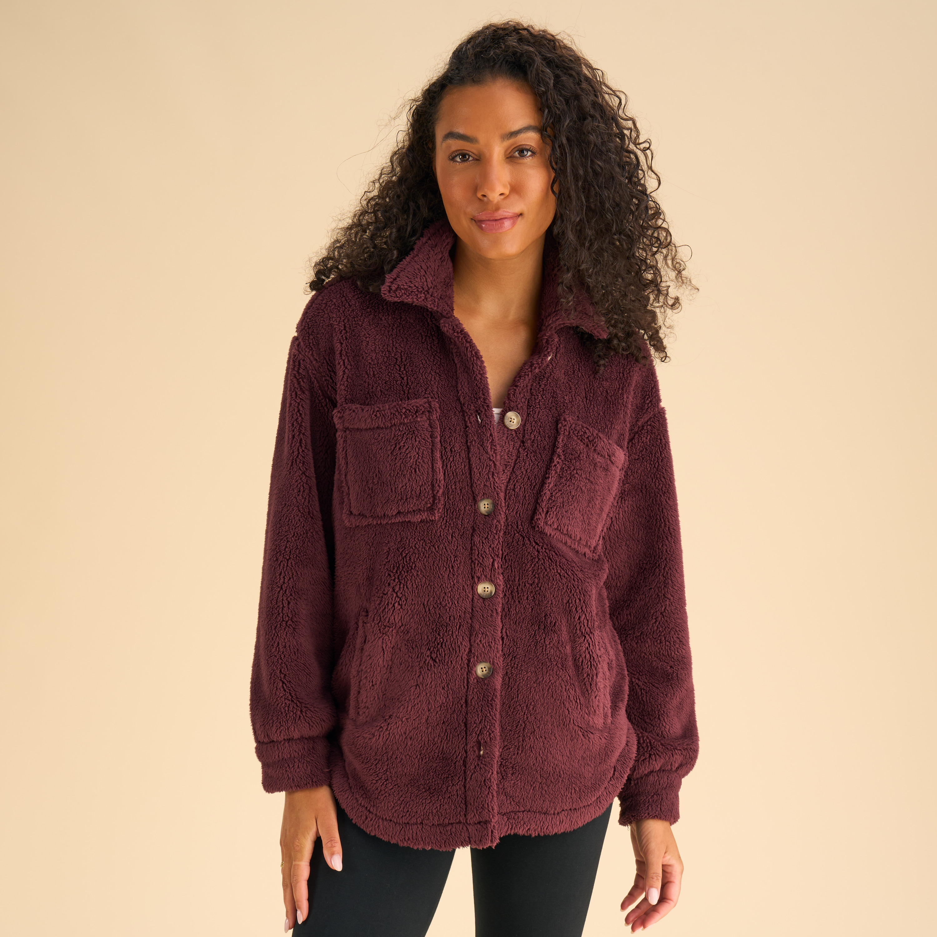 Natural Reflections Natural Reflections Sherpa Shirt Jacket - Vineyard Wine - $39.99 at Bass Pro Shops