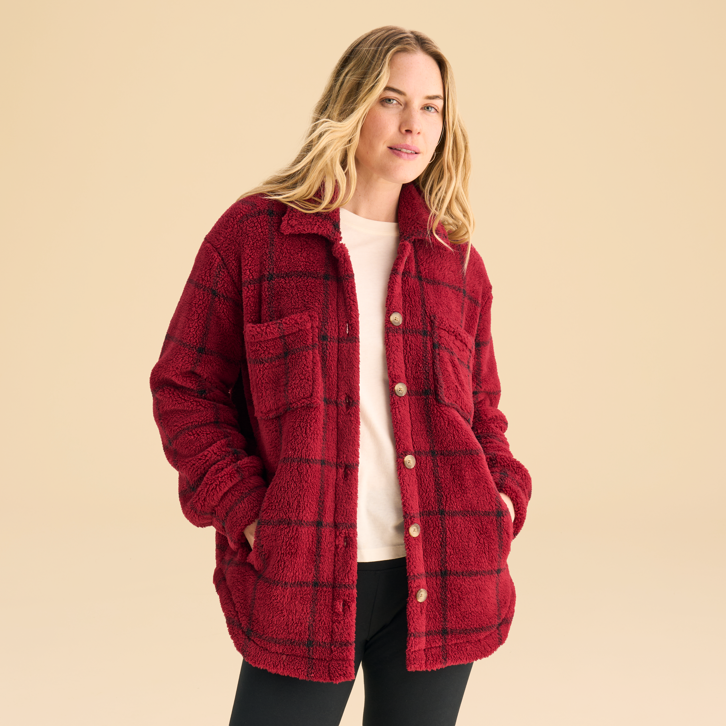 Natural Reflections Natural Reflections Sherpa Shirt Jacket - Window Pane - $39.99 at Bass Pro Shops