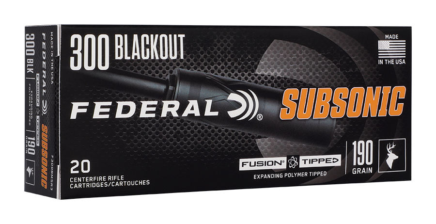 Image of Federal Subsonic .300 ACC Blackout 190 Grain Fusion-Tipped Centerfire Rifle Ammo