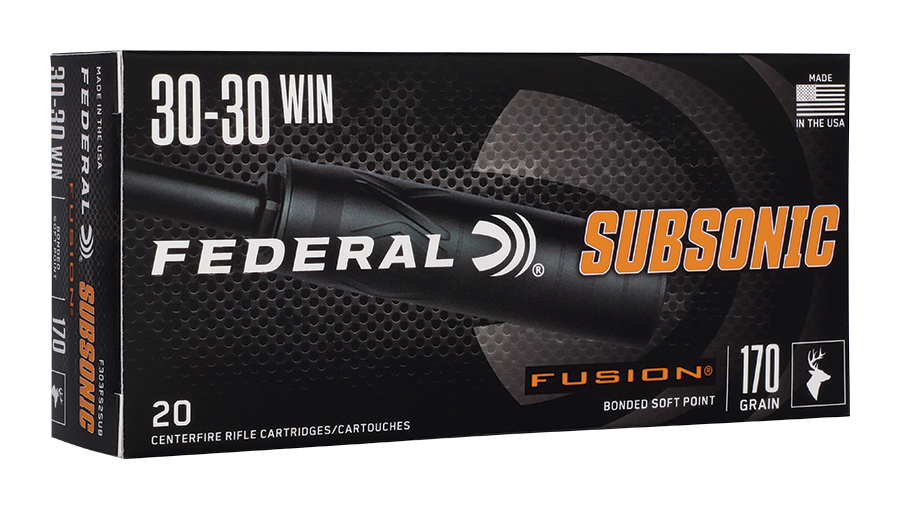 Image of Federal Subsonic .30-30 Winchester 170 Grain Fusion Bonded Soft Point Centerfire Rifle Ammo