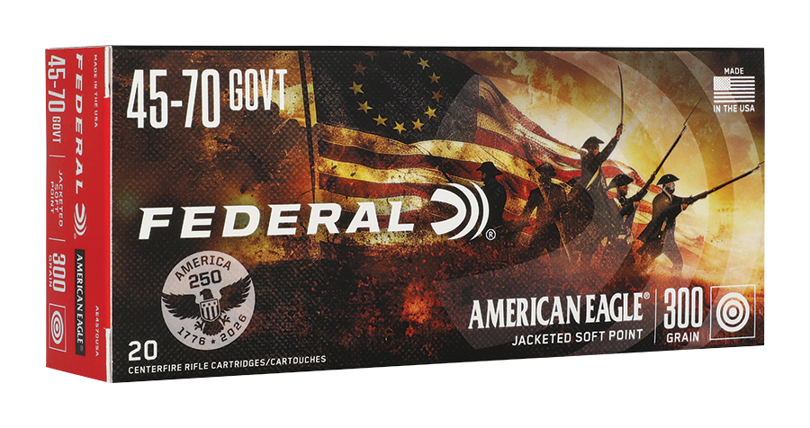 Image of Federal American Eagle 250th Anniversary .45-70 Gov't 300 Grain JSP Centerfire Rifle Ammo