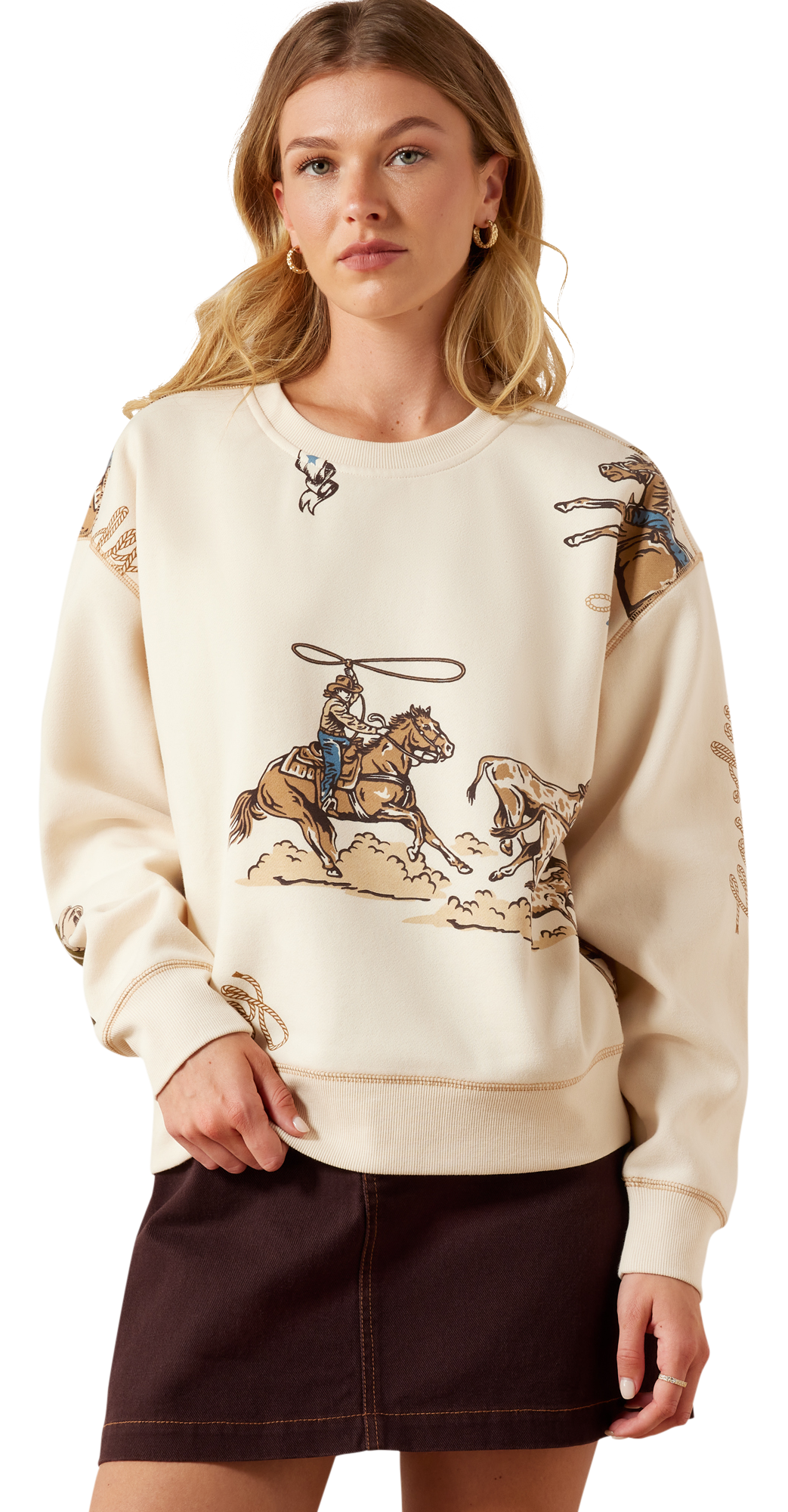 Ariat Rancher Long-Sleeve Sweatshirt - Parchment