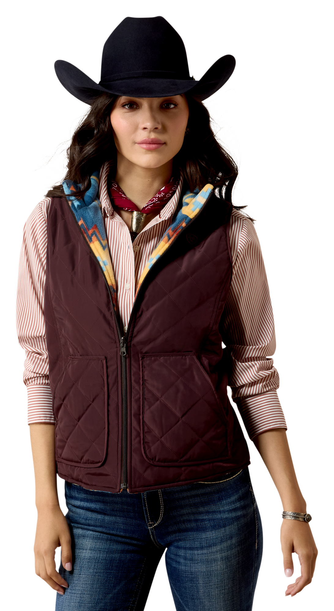 Ariat Ariat Dilon 2.0 Reversible Insulated Vest - Chocolate Plum - $109.95 at Bass Pro Shops