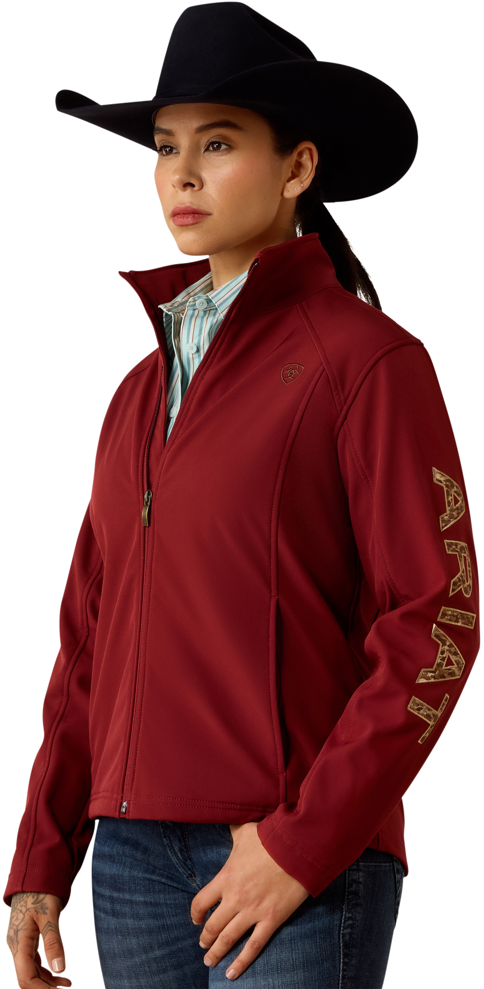 Image of Ariat Logo Softshell Jacket - Syrah