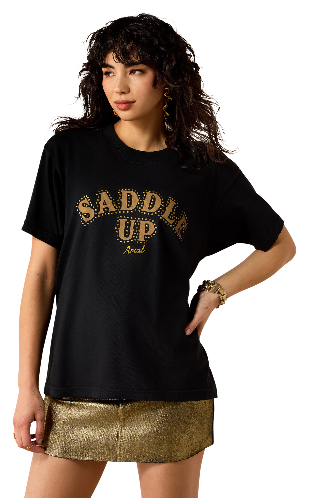 Ariat Saddle Up Boyfriend Short-Sleeve T-Shirt - Pigment Black