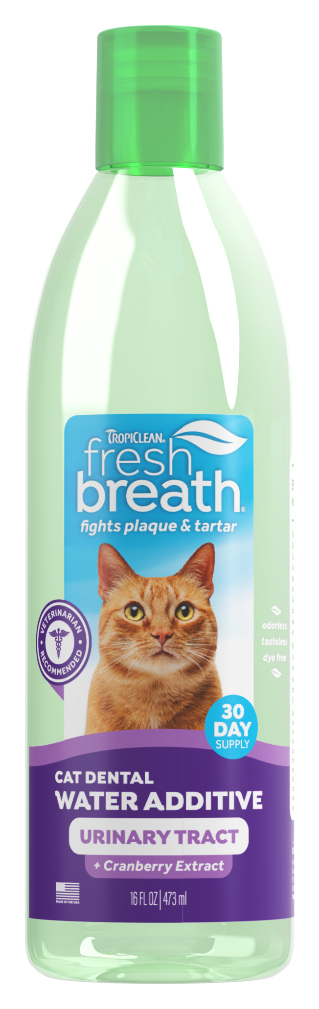 Image of TropiClean Fresh Breath Urinary Tract Dental Water Additive for Cats