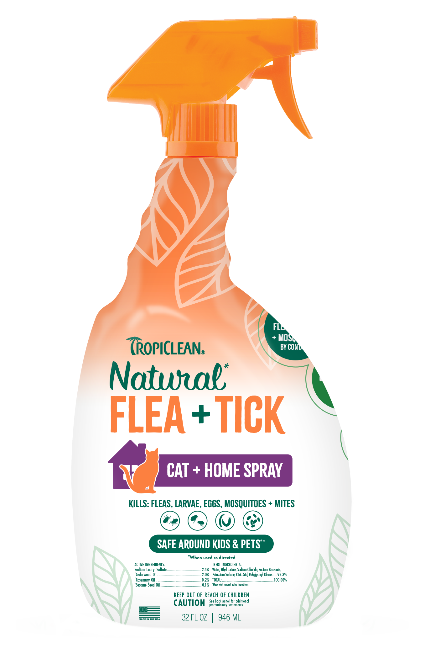 Image of TropiClean Natural Flea and Tick Cat and Home Spray