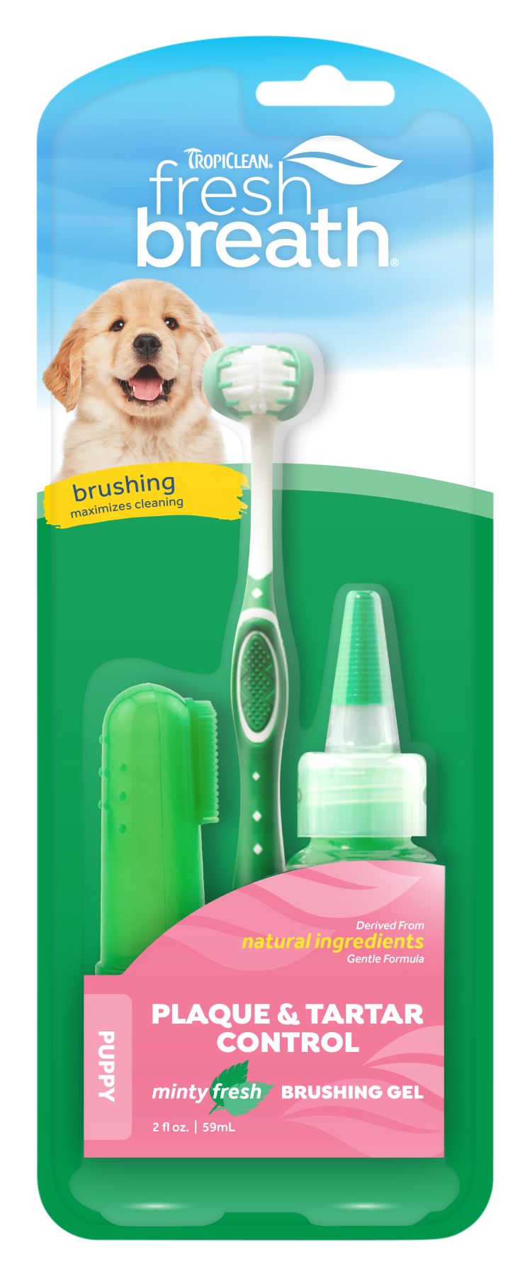 Image of TropiClean Fresh Breath Plaque and Tartar Control Kit for Puppies