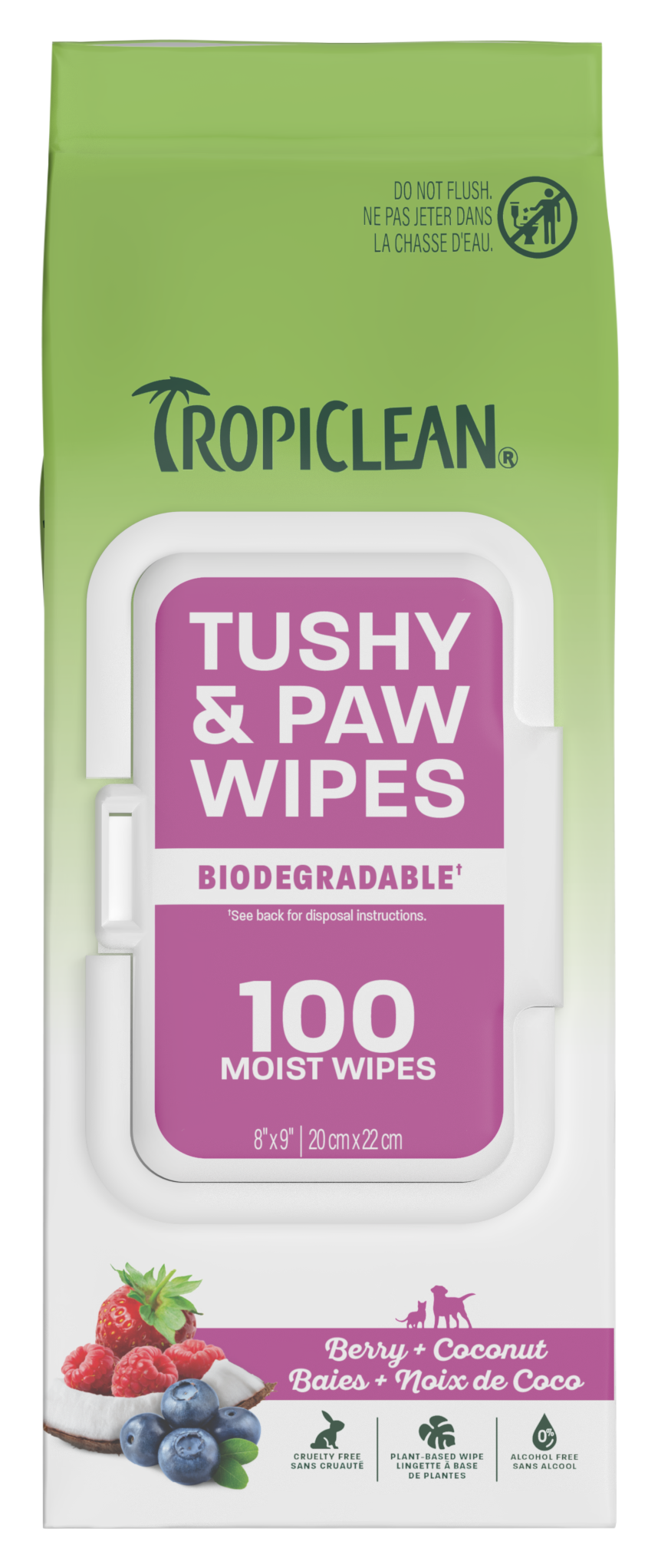 Image of TropiClean Tushy and Paw Wipes