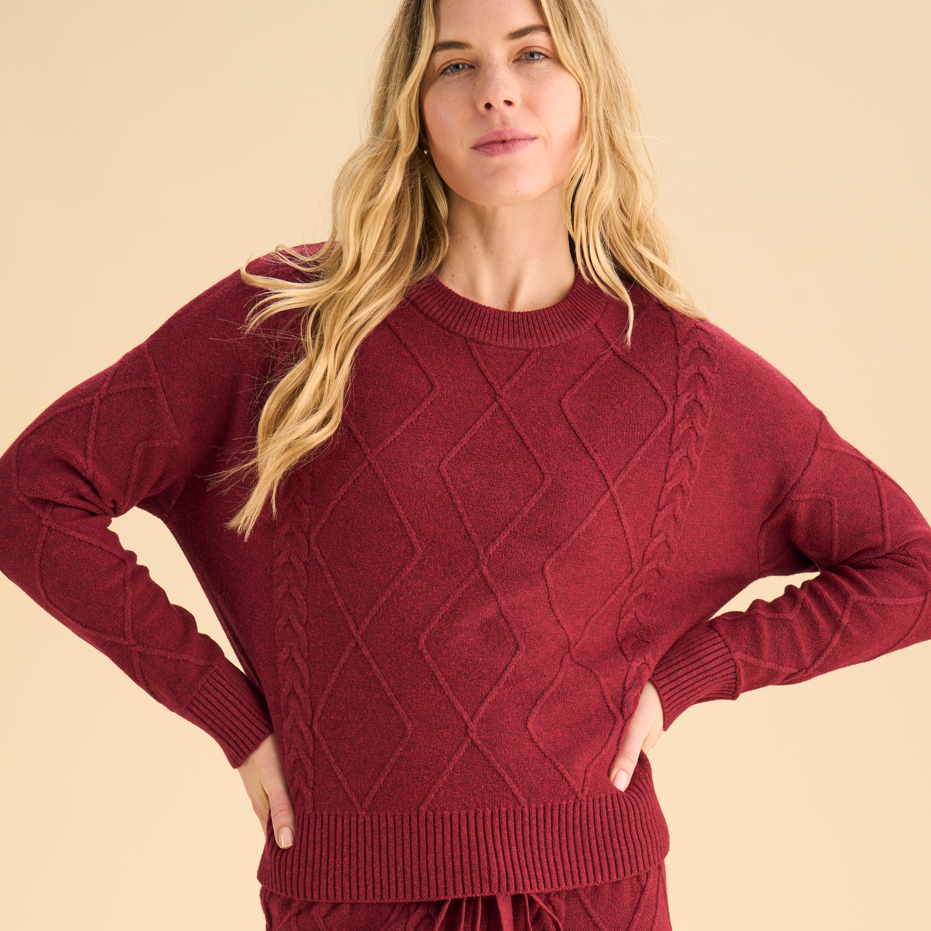 Natural Reflections Cable Lounge Sweater