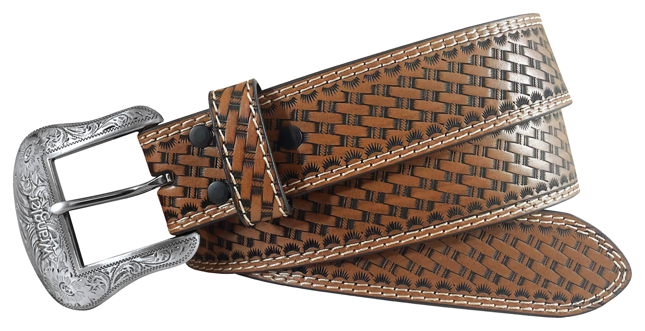 Image of Wrangler Basketweave Western Belt - Tan