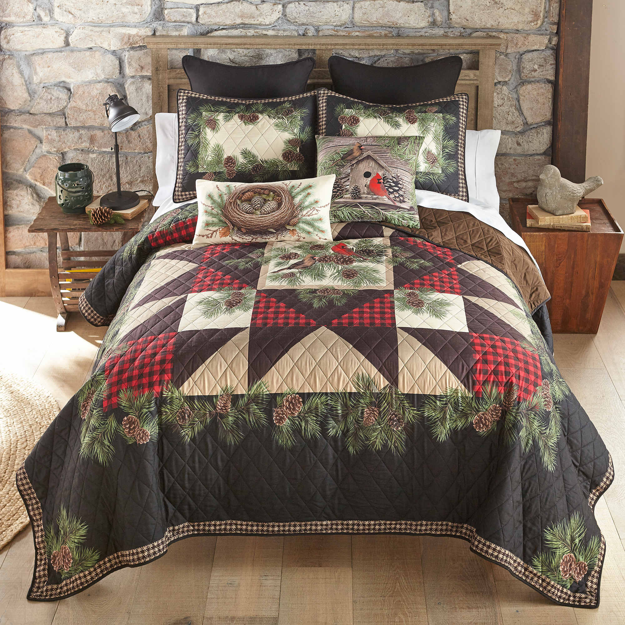 Image of Donna Sharp Cardinal Pine Quilt Set - King