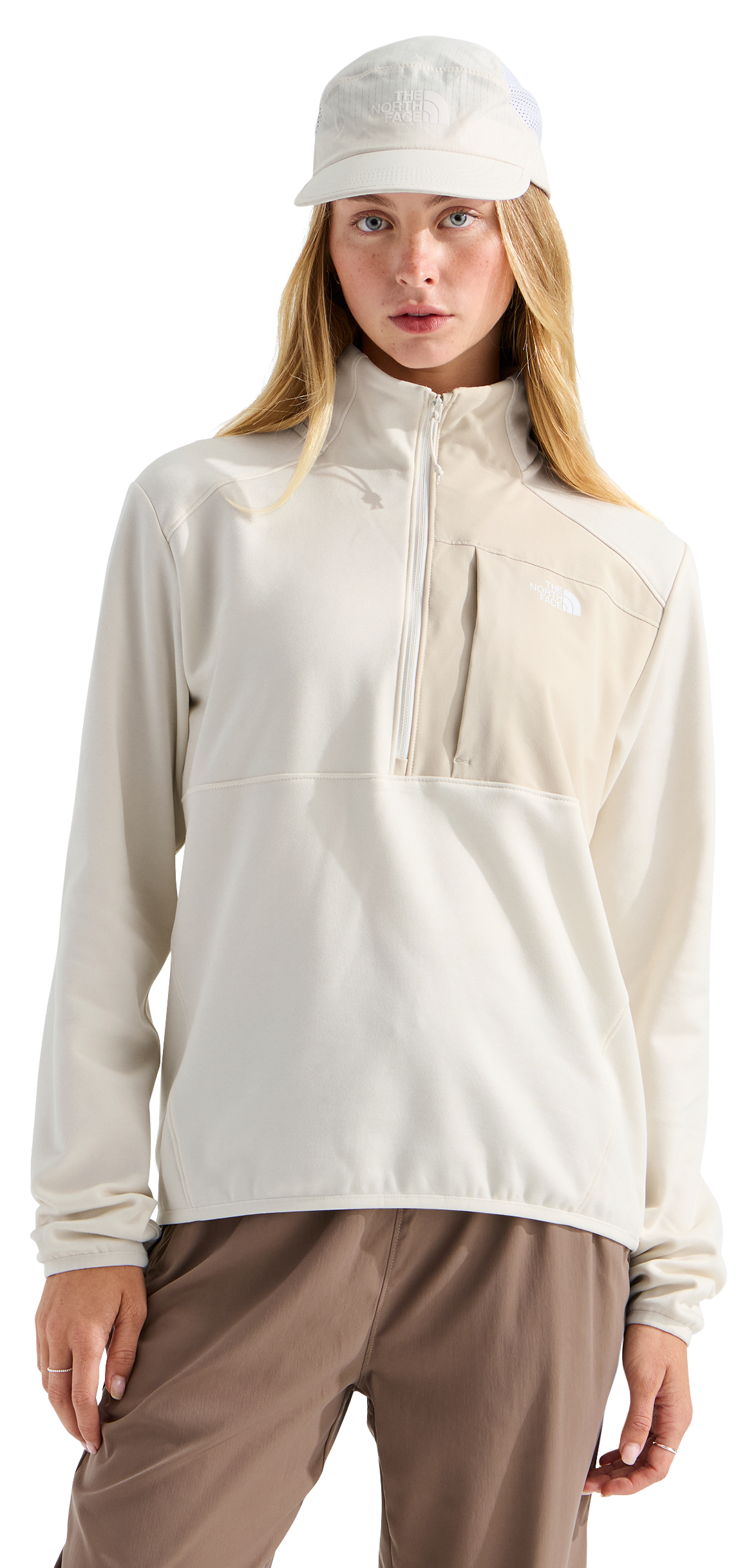 Image of The North Face TNF Performance Fleece Quarter-Zip Pullover - White Dune