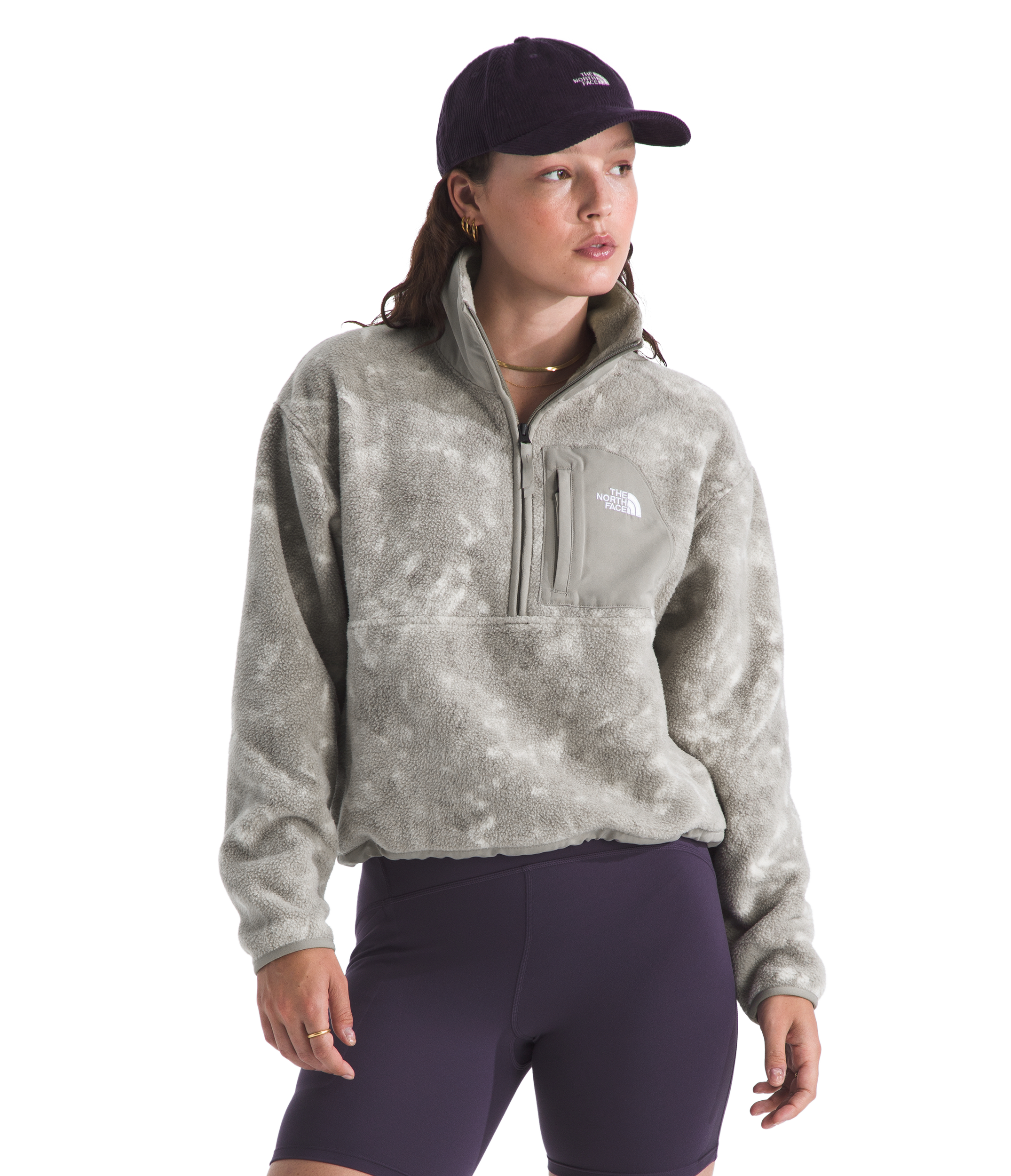 Image of The North Face Yumiori Off Peak Half-Zip Printed Jacket - Stone Slab