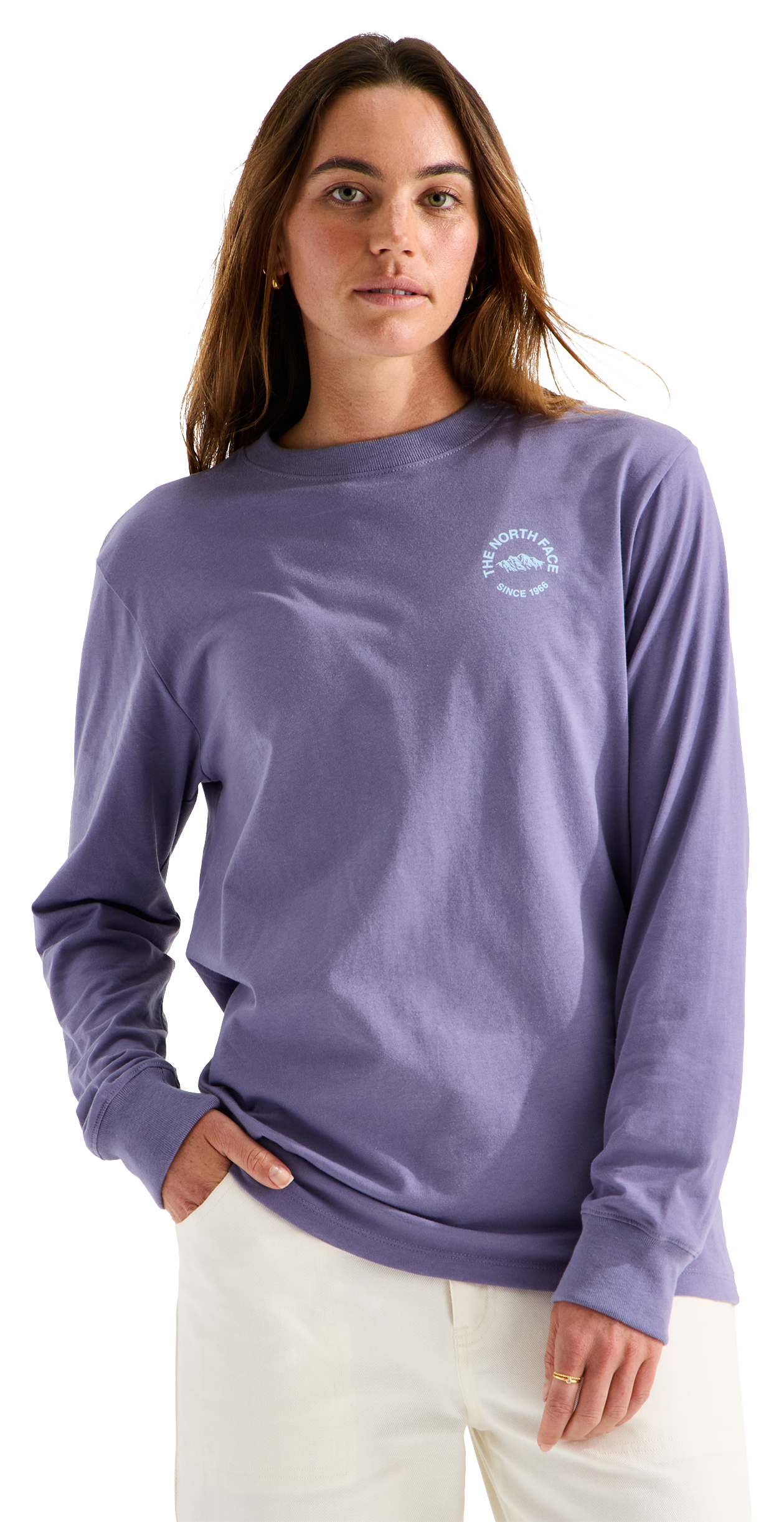 Image of The North Face Evolution TNF NSE Relaxed Long-Sleeve Shirt - Grounded Plum