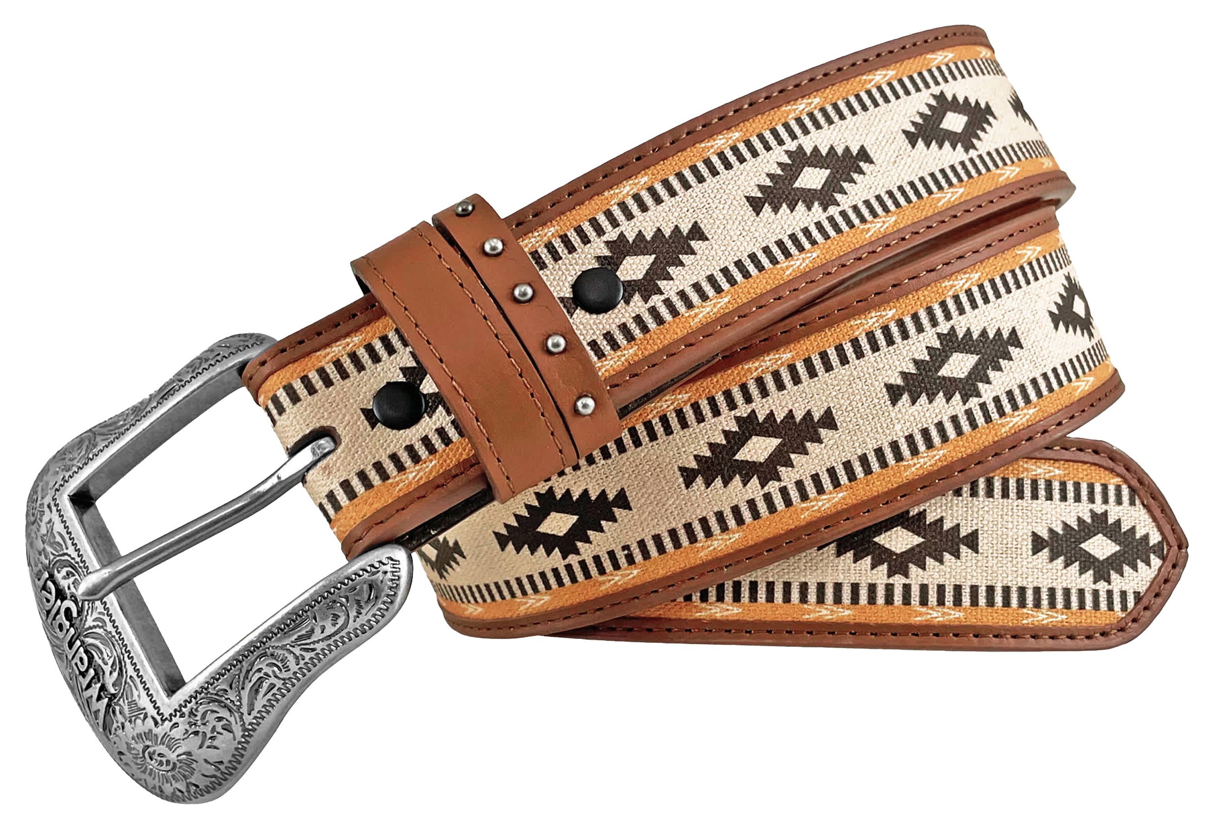 Image of Wrangler Navajo Print Western Belt - Tan