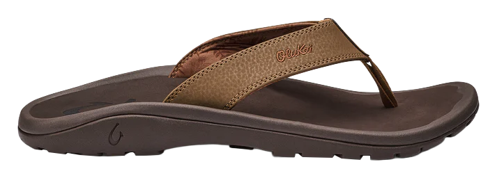 Image of OluKai Ohana Beach Sandals for Men - Tan/Dark Java