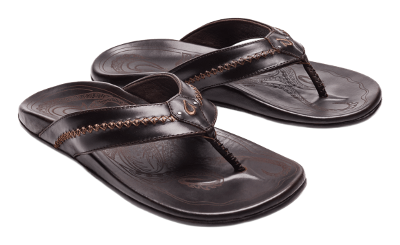 Image of OluKai Mea Ola Thong Sandals for Men - Dark Java/Dark Java