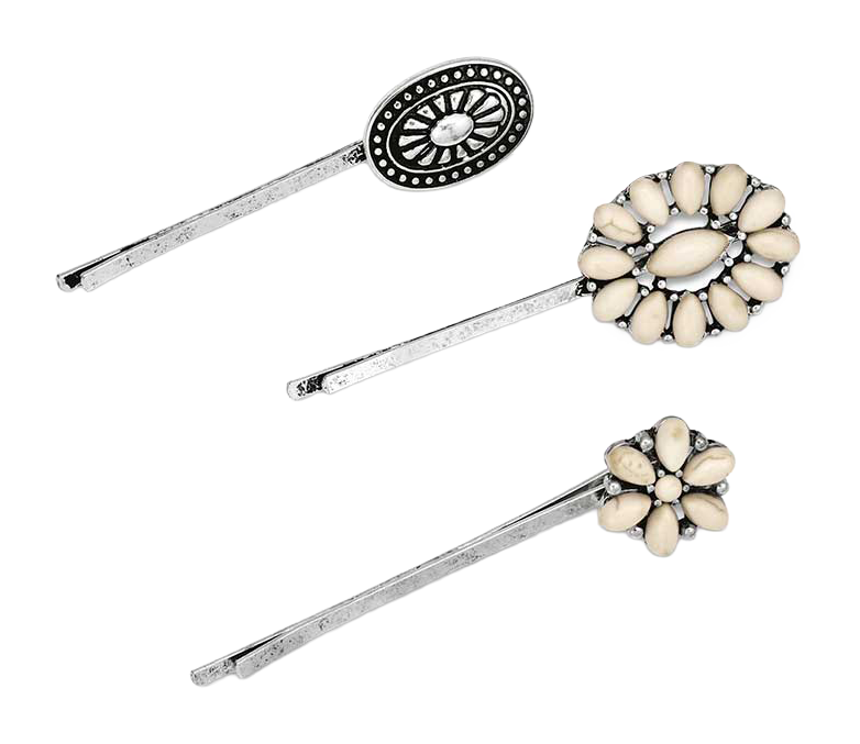 Image of Montana Silversmiths Buffalo Bloom Hairpin Set