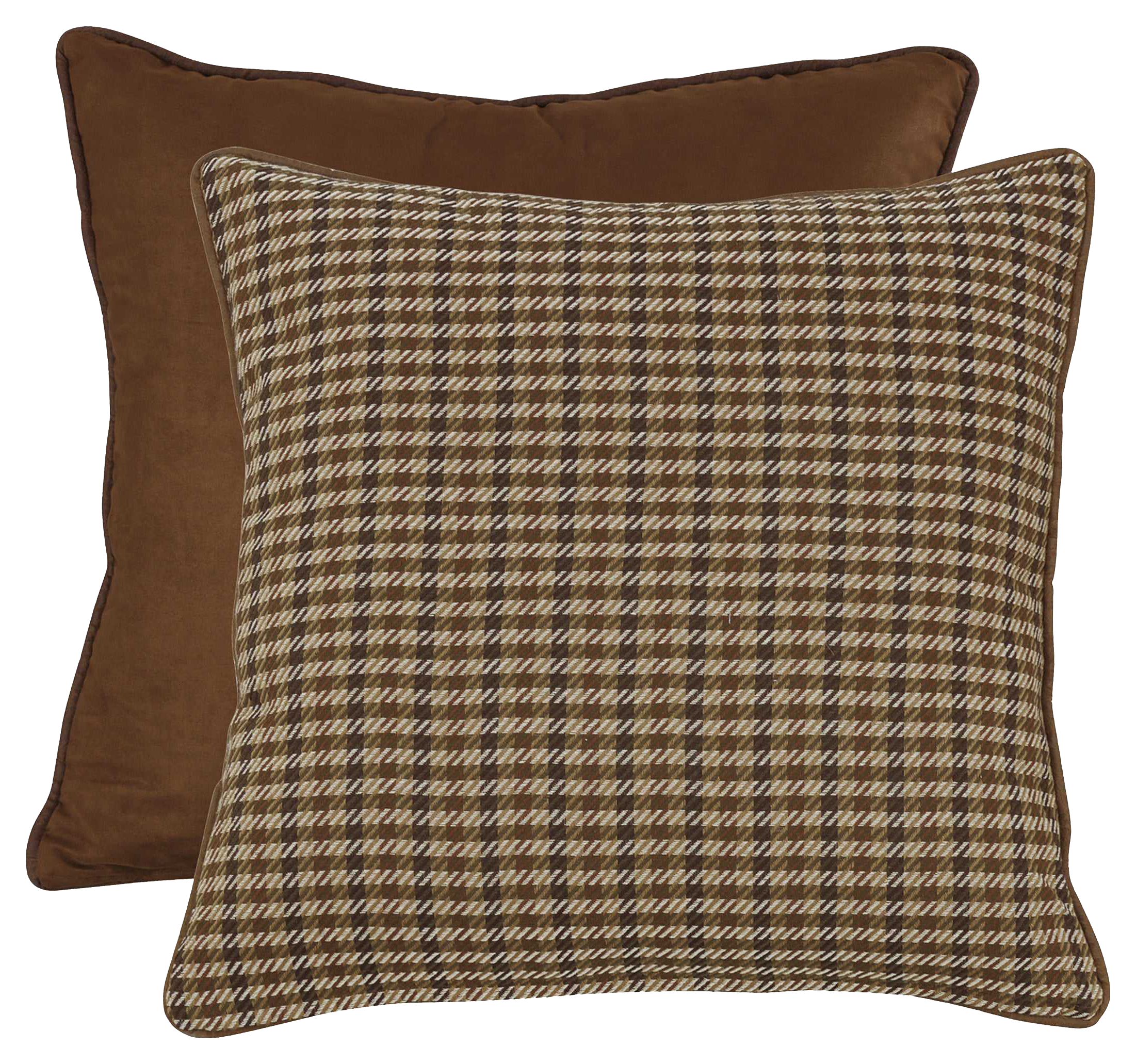 Image of HiEnd Accents Clifton Woven Twill Plaid And Suede Reversible Euro Sham
