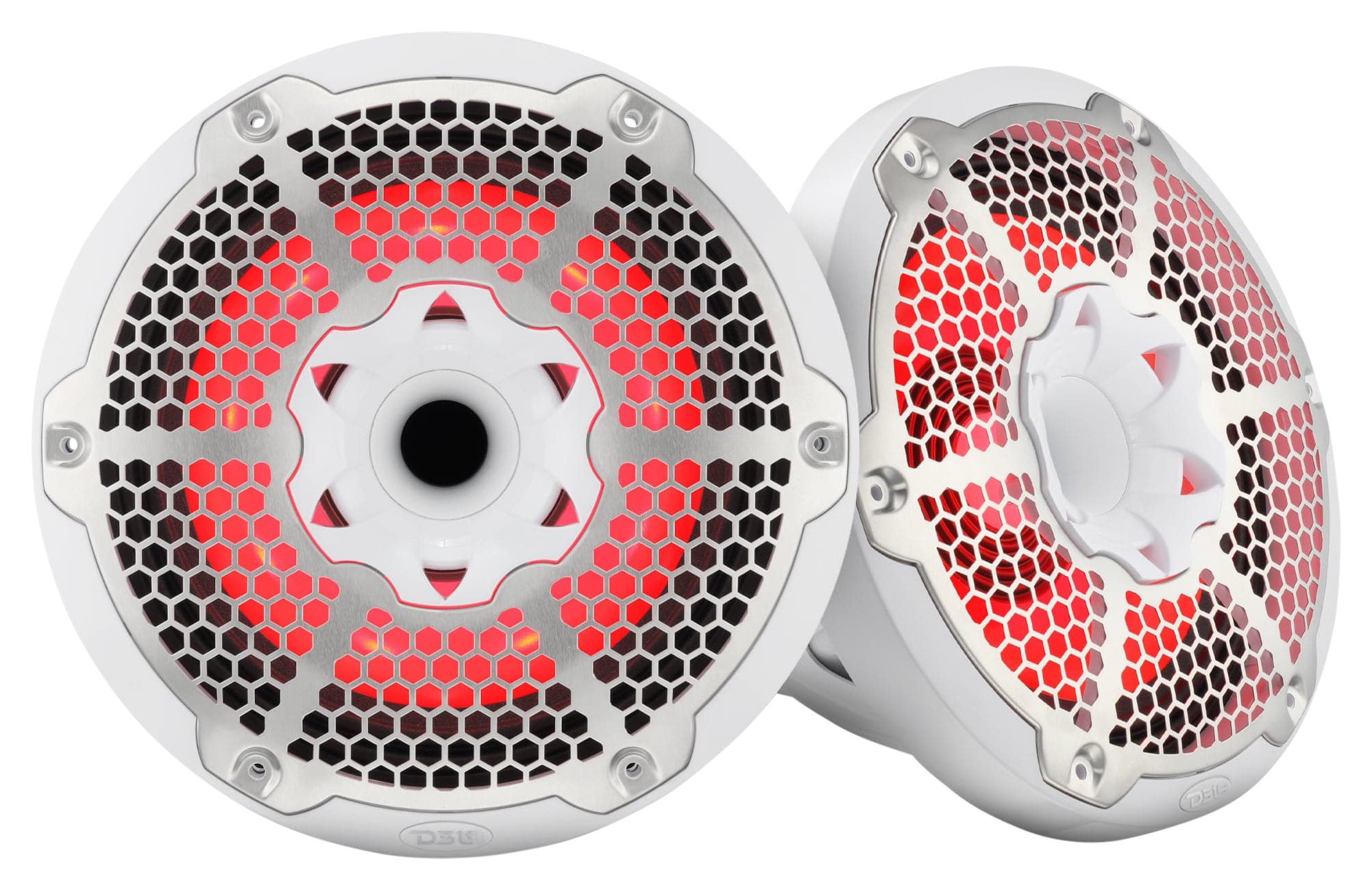 Image of "DS18 10"" Marine 2-Way Hybrid Speaker with RGB LED, Compression Driver and Neodymium Magnet - White"