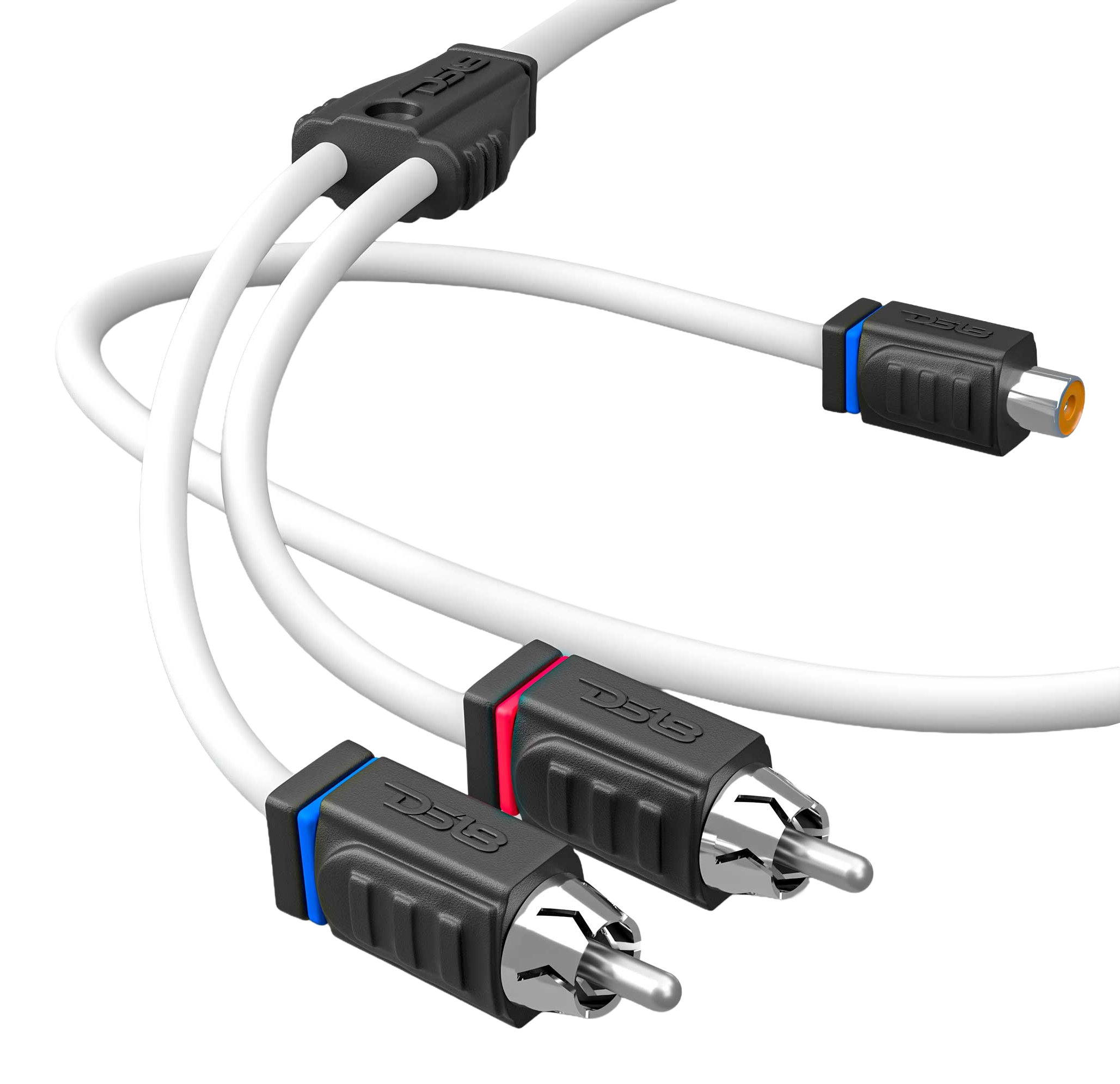 Image of DS18 RCA Marine-Grade Tinned 100% Copper OFC 1-Female-to-2-Male Y-Connector Cable