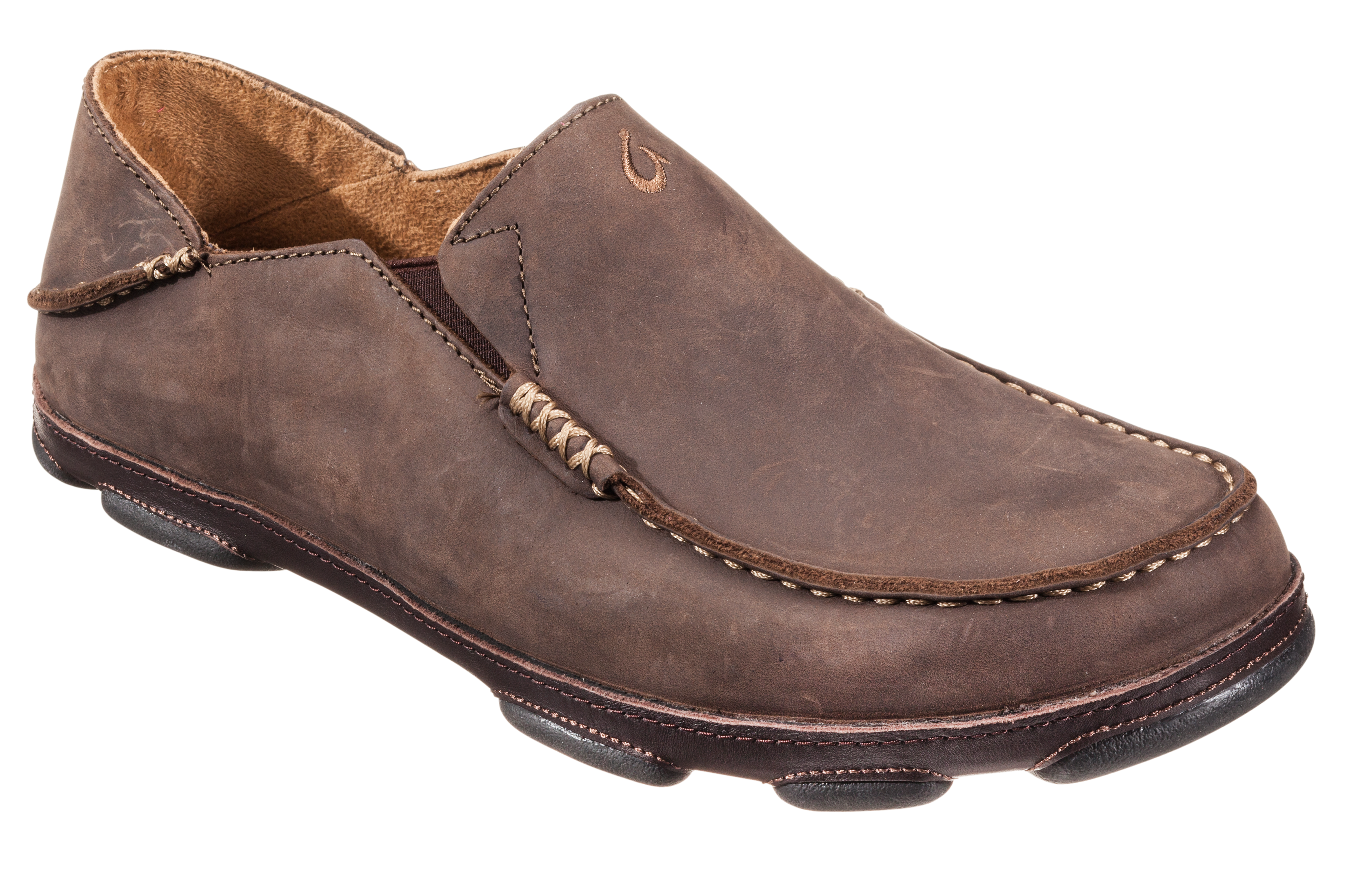 Image of OluKai Moloa Slip-On Shoes for Men - Dark Wood/Dark Java