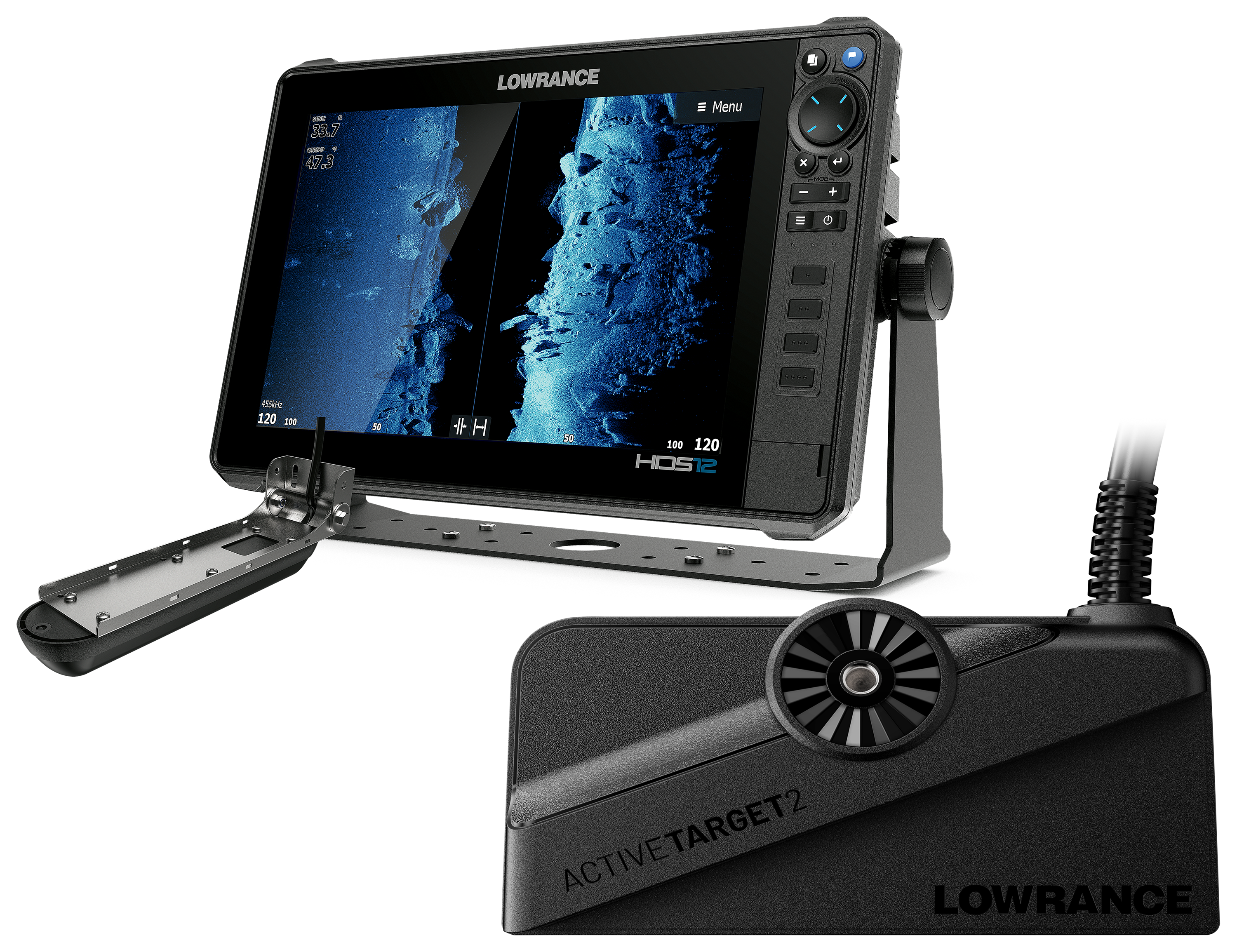 Image of Lowrance HDS-12 PRO Fish Finder/Chartplotter with ActiveImaging 3-in-1 and ActiveTarget 2 Live Sonar Bundle