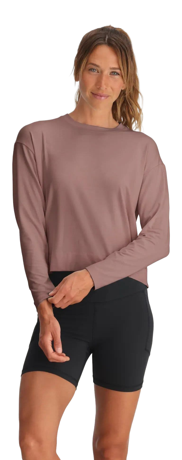 Image of Free Fly Bamboo Shade Crossover Long-Sleeve Shirt - Fig - S