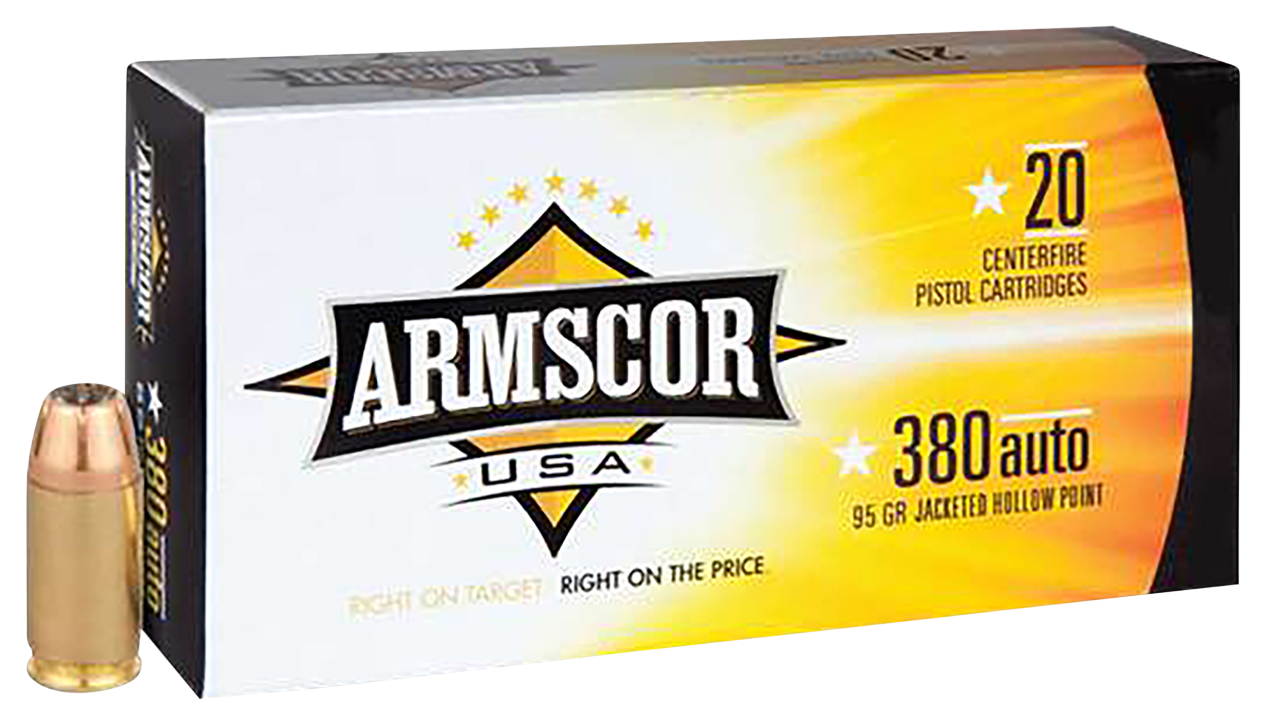 Armscor Armscor .380 ACP 95 Grain JHP Centerfire Handgun Ammo - $9.99 at Bass Pro Shops