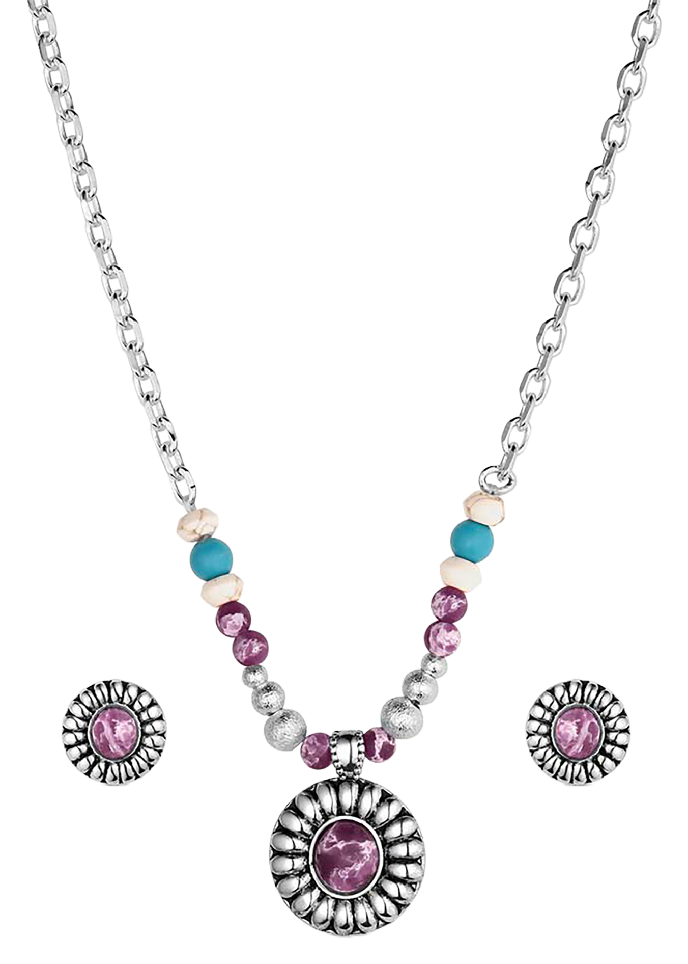 Image of Montana Silversmiths Desert Flower Necklace And Earrings Jewelry Set