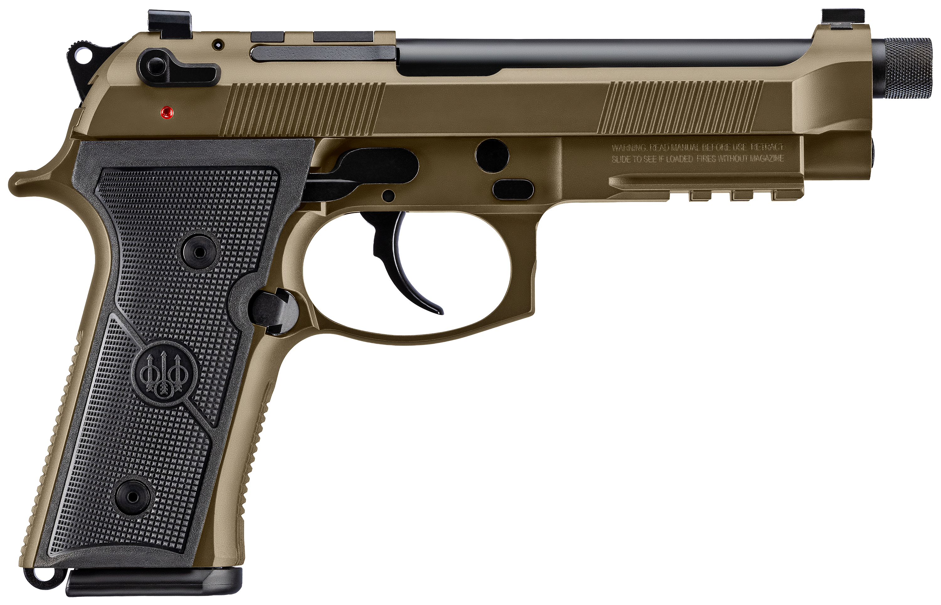 Beretta M9A4 Overlanding SemiAuto Pistol with Threaded Barrel  9mm  Bronze  10 Magazine Capacity
