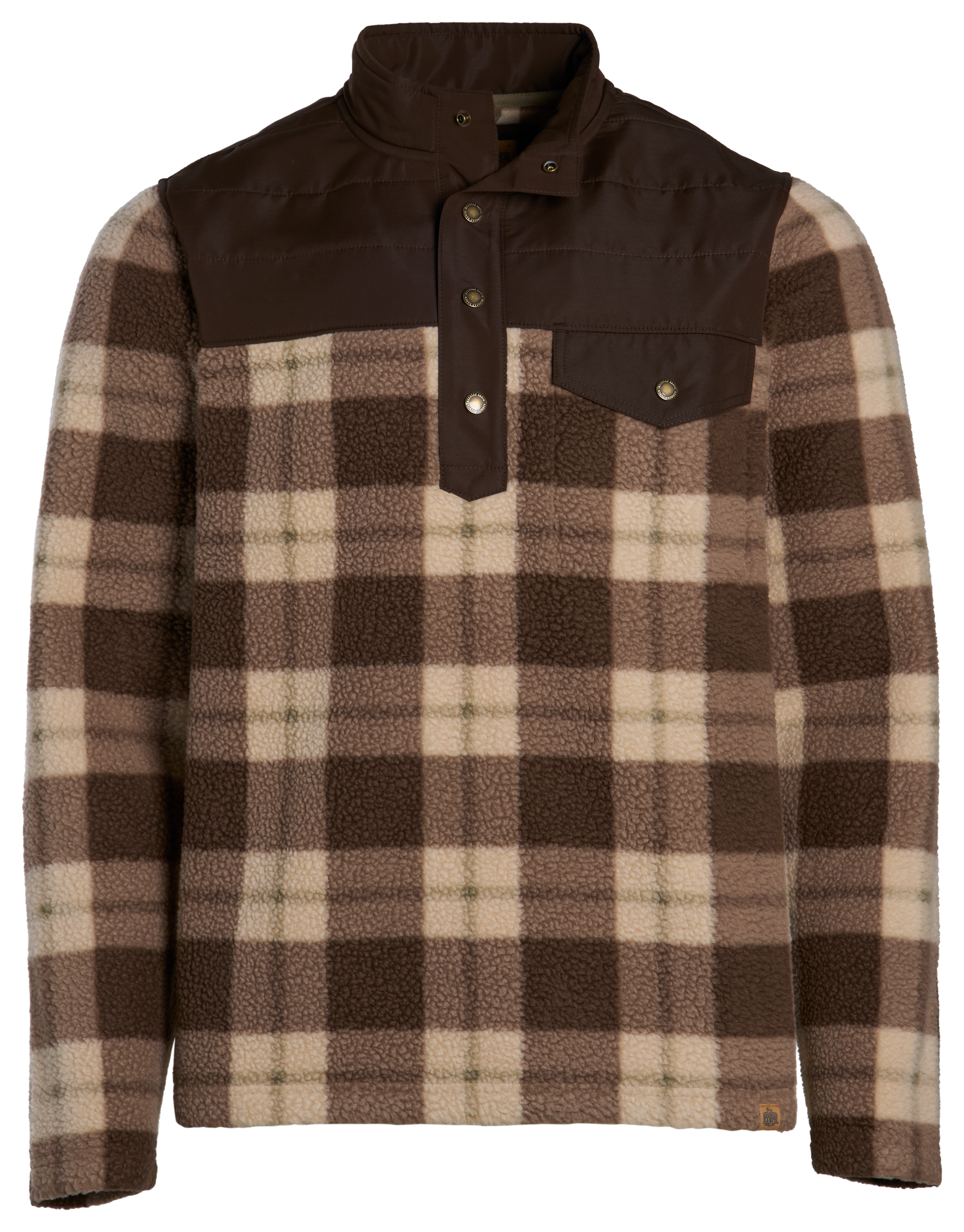 Image of RedHead Ranch Ponderosa Fleece Long-Sleeve Pullover - Java Plaid