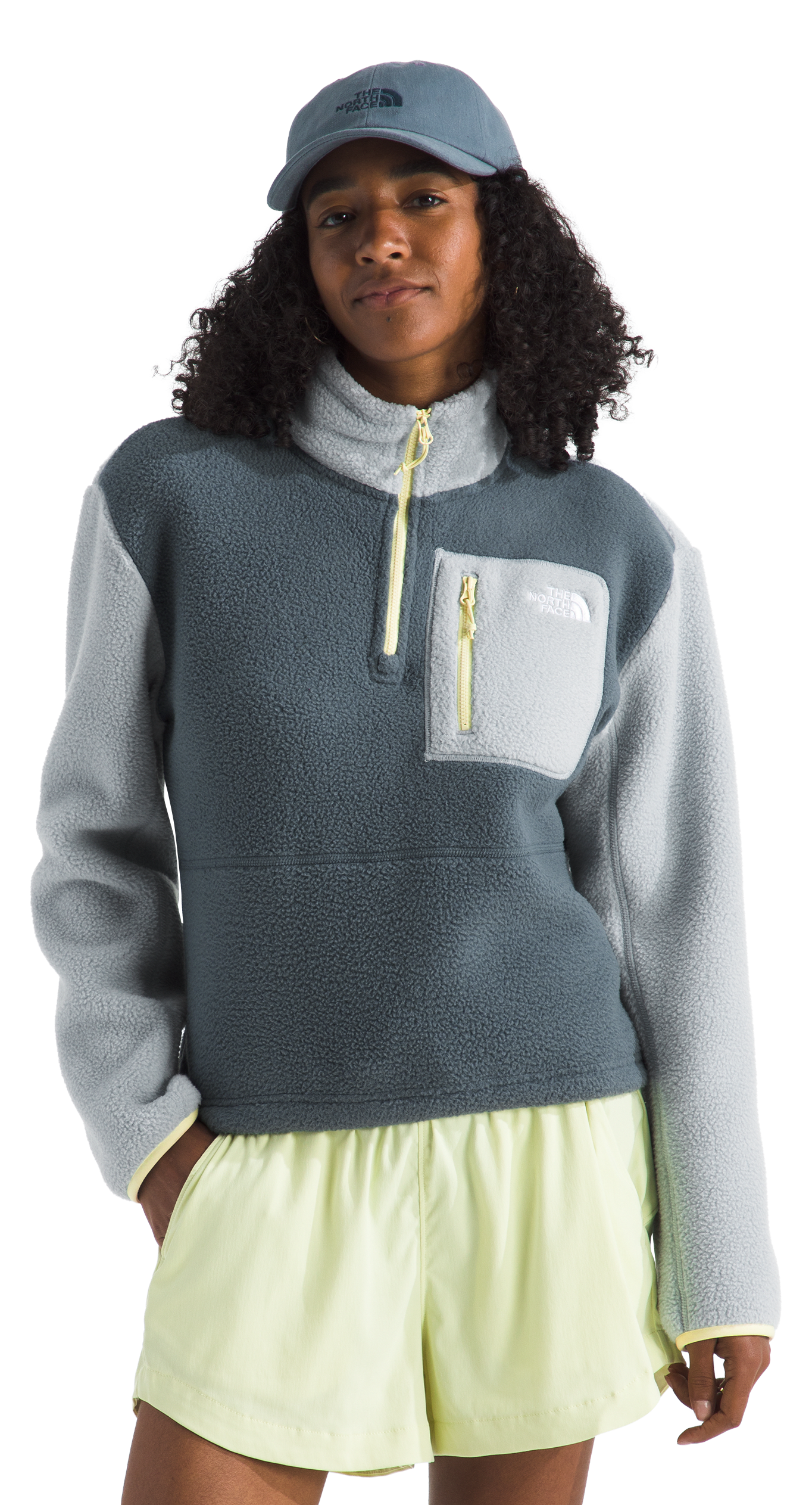 Image of The North Face Yumiori Quarter-Zip Jacket - Granite Grey/Frost Grey/Lemon Mist