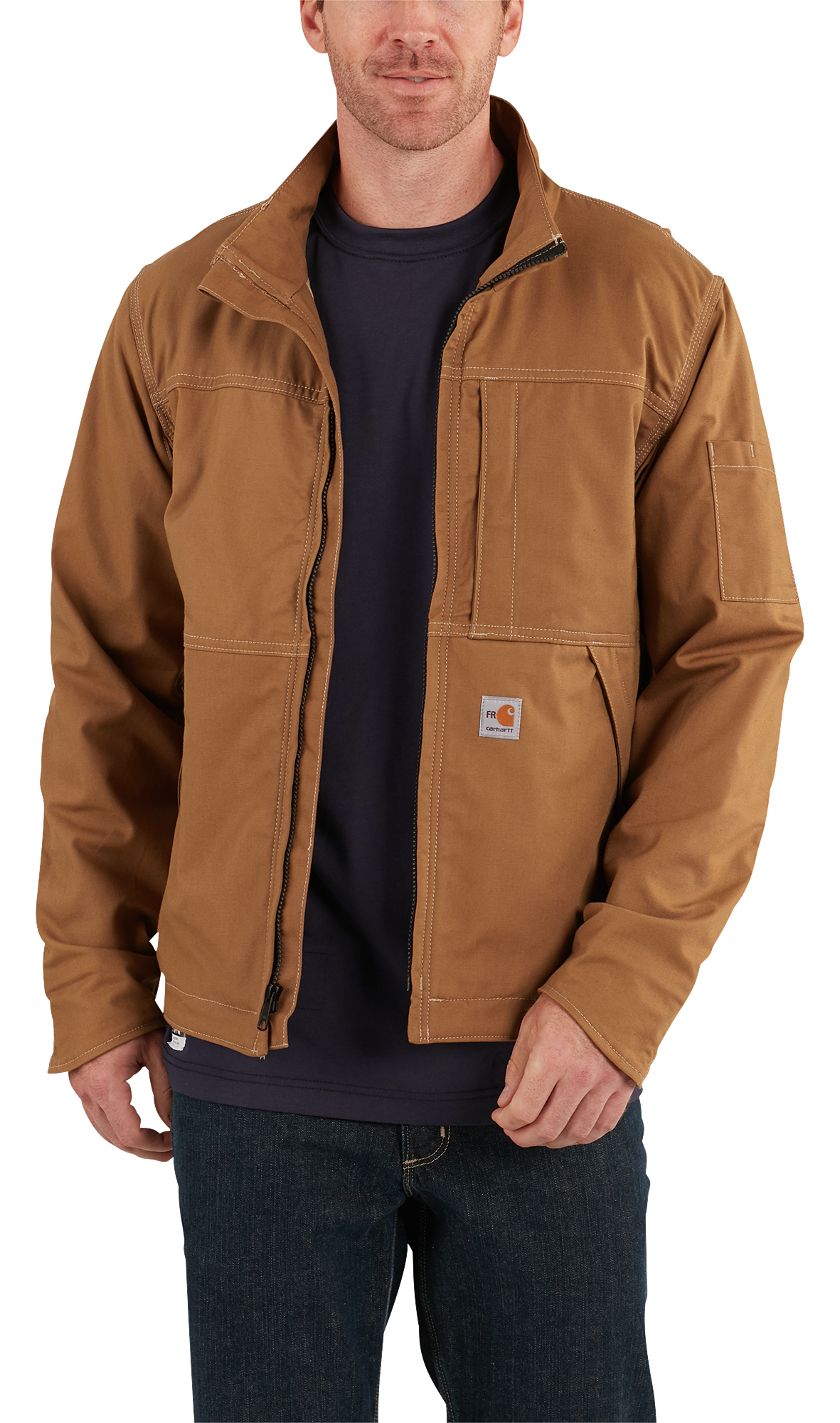 Image of Carhartt Full Swing Quick Duck Flame-Resistant Jacket for Men - Carhartt Brown - 3XL