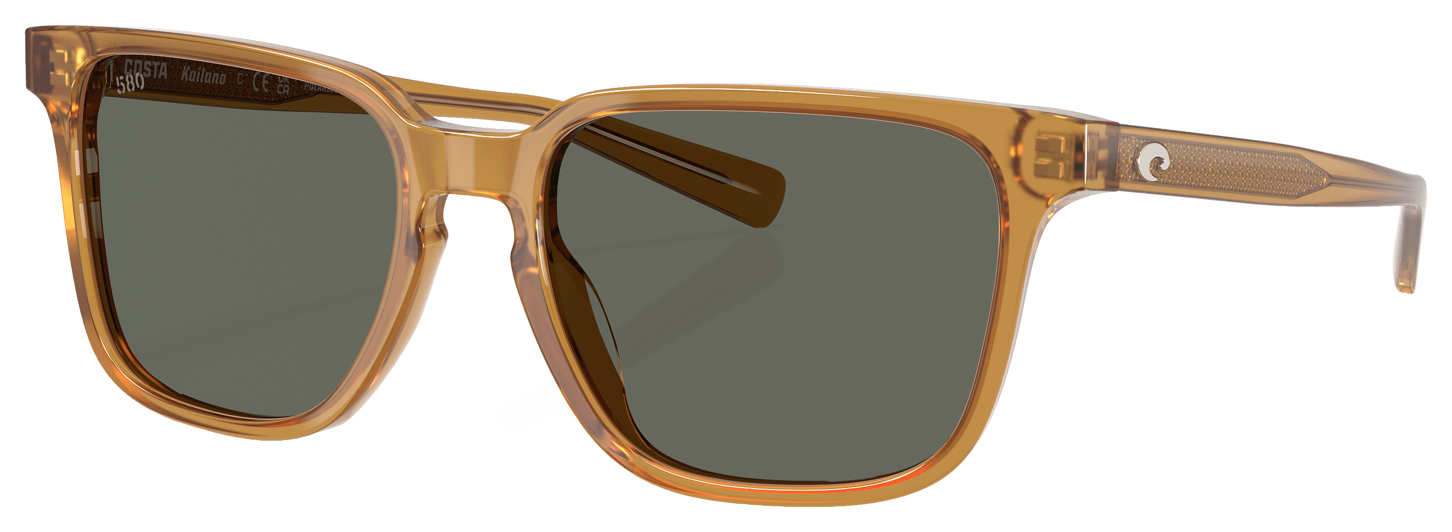 Image of Costa Del Mar Kailano 580G Glass Polarized Sunglasses - Sun Ray/Gray - Small